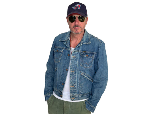 Size 44US / 54 EU Authentic 70s Wrangler denim jacket -4 pockets- Made in the USA - USA Vintage Bcn