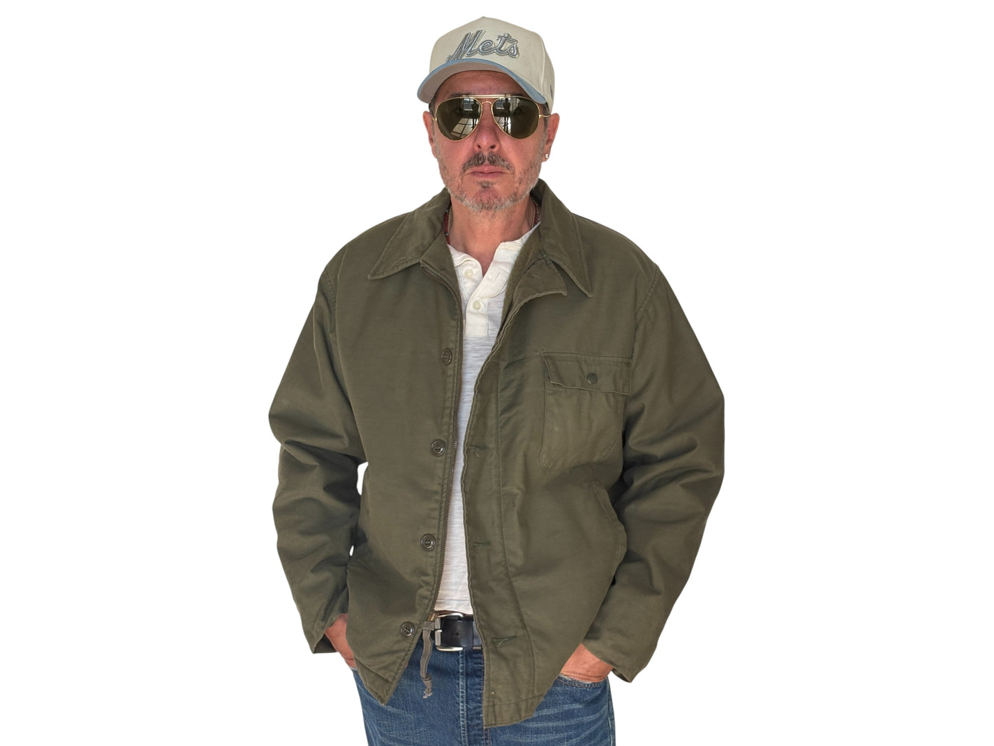 Large . Authentic 1985 USN A-2 deck jacket US Navy - USA Vintage Bcn
