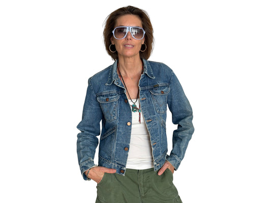 Size 36US . Vintage 70s Wrangler Denim Jacket – 4 Pockets – Made in USA