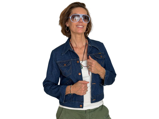 Size 18US . Vintage 70s Wrangler Denim Jacket – 4 Pockets – Made in USA