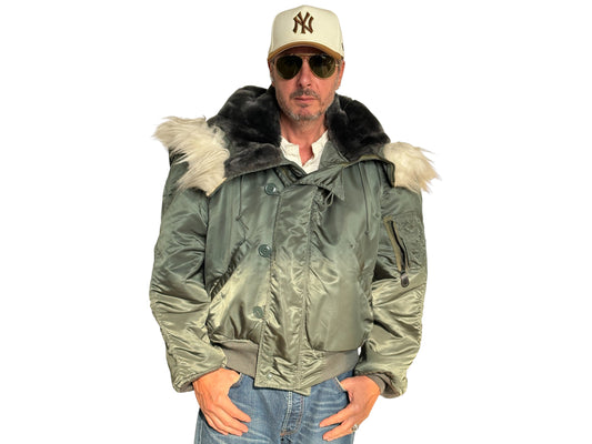 XL  . Authentic 1974 Vintage N2B Military Flight Jacket — Authentic U.S. Air Force Cold Weather Bomber