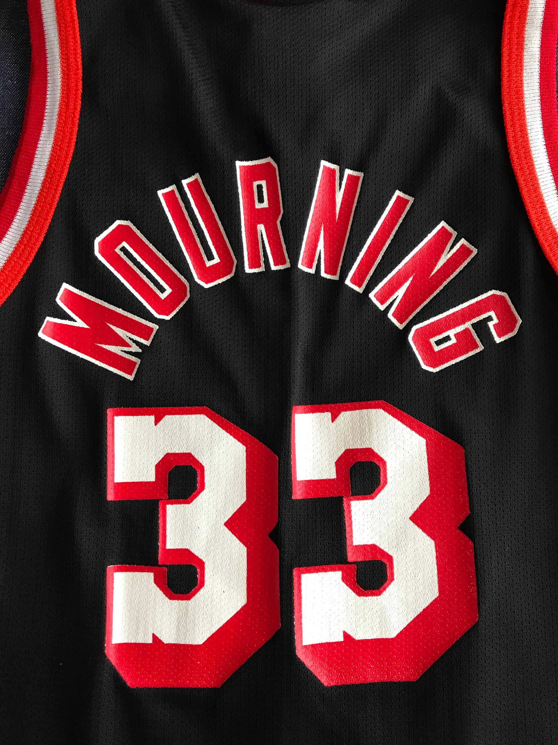 "Vintage 90s Miami Heat Alonzo Mourning Champion NBA Jersey