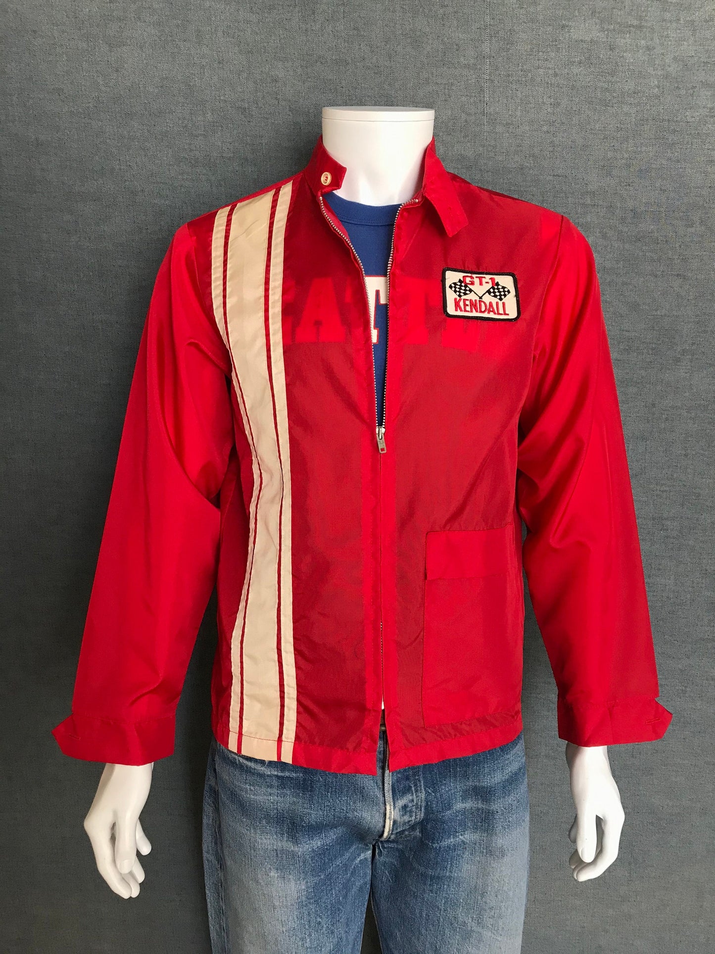 Size S. Made In USA Vintage 70s Gt-1 Kendall nylon racing jacket