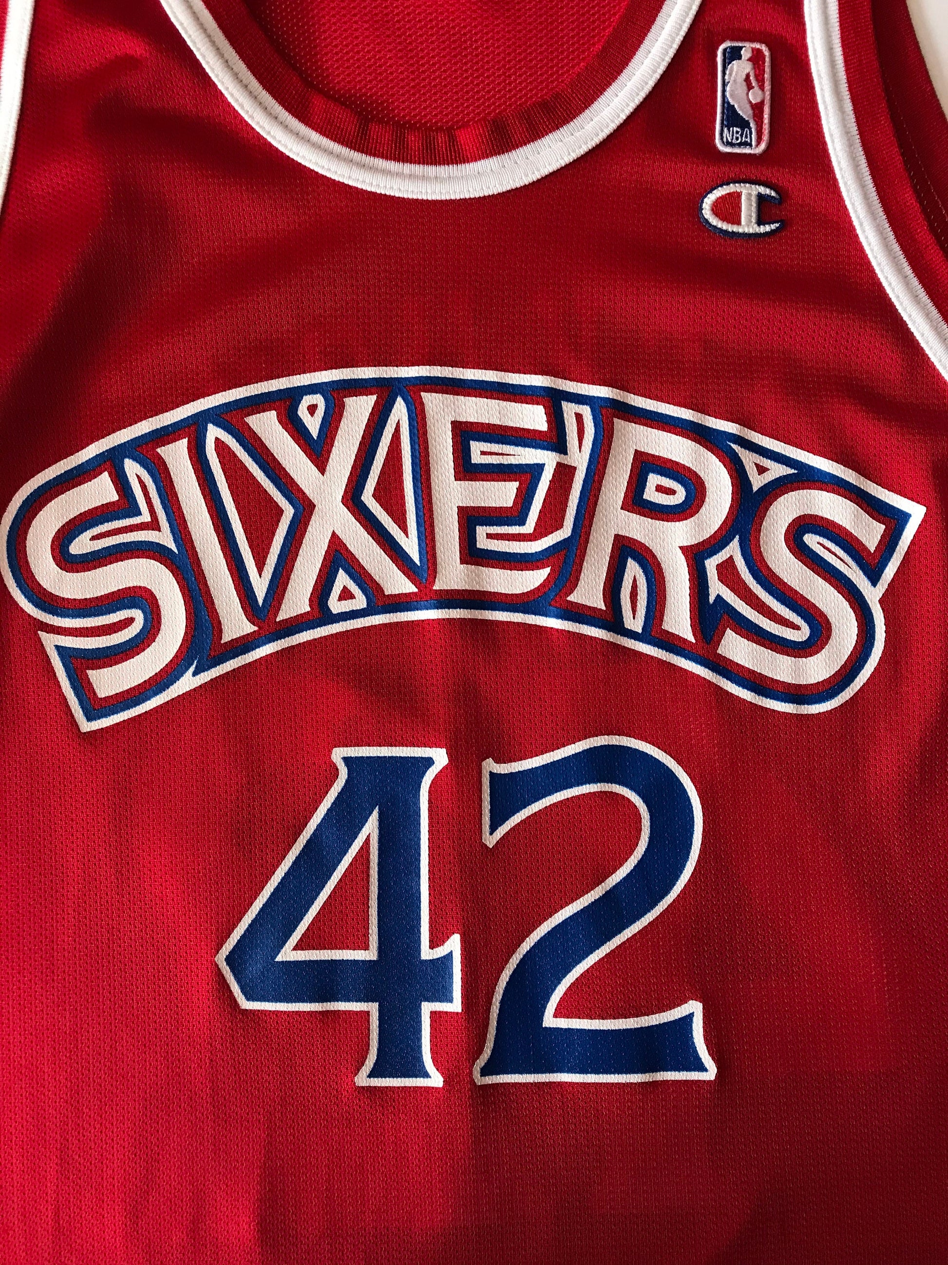 Vintage 90s Champion Jerry Stackhouse #42 Phila 76ers NBA Jersey