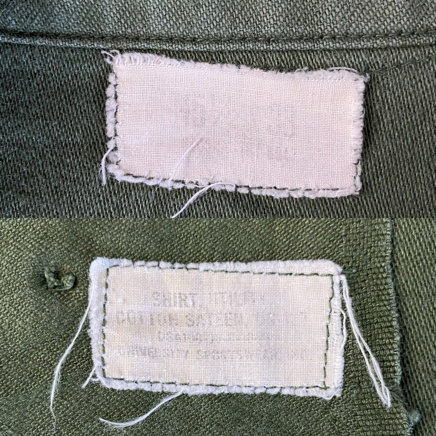 Size M. Authentic Seabees US Army 70s Vietnam era Vintage OG-107  fatigue Shirt.