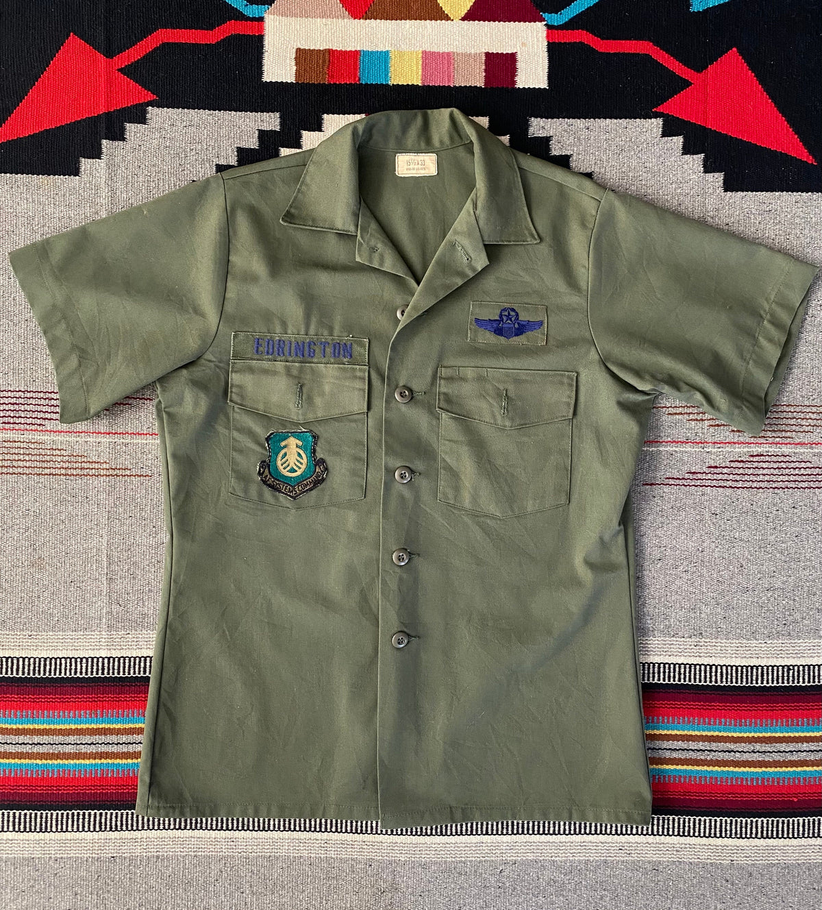 Size M. Original vintage military 80s utility shirt OG 507 Poly/cotton-AJ357 Studio