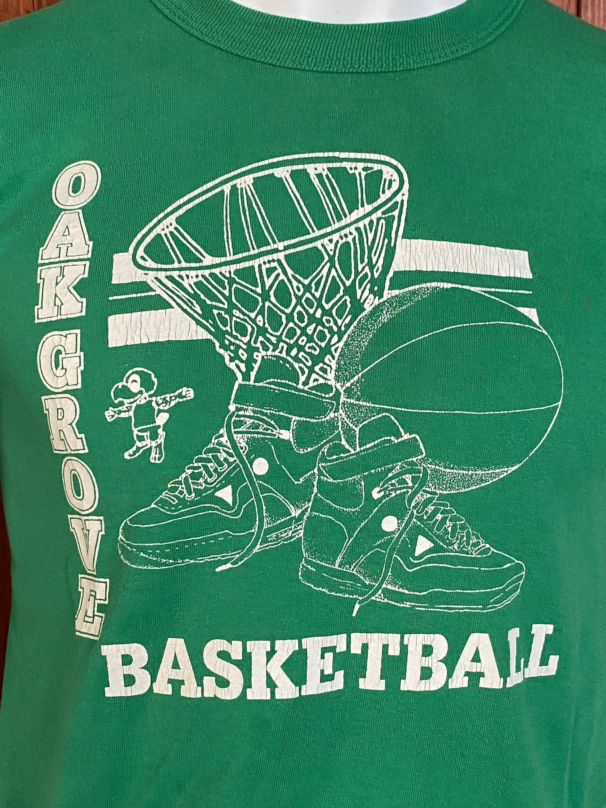 Vintage 80s Basketball T-shirt 50/50 Made in USA by Russell - Size S