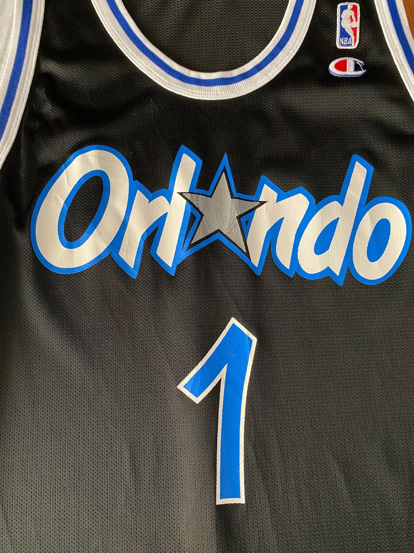 Size 48 VTG 90s Orlando Champion NBA jersey, Player Hardaway #01