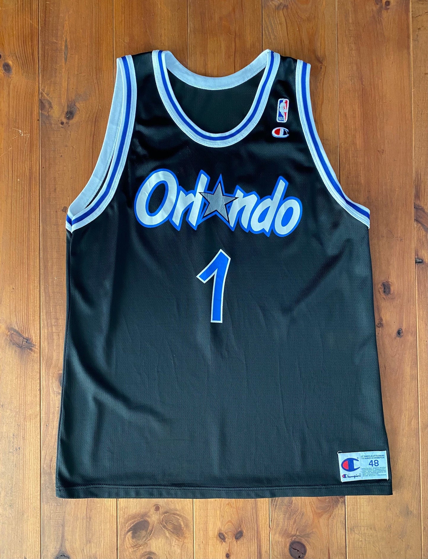 Size 48 VTG 90s Orlando Champion NBA jersey, Player Hardaway #01