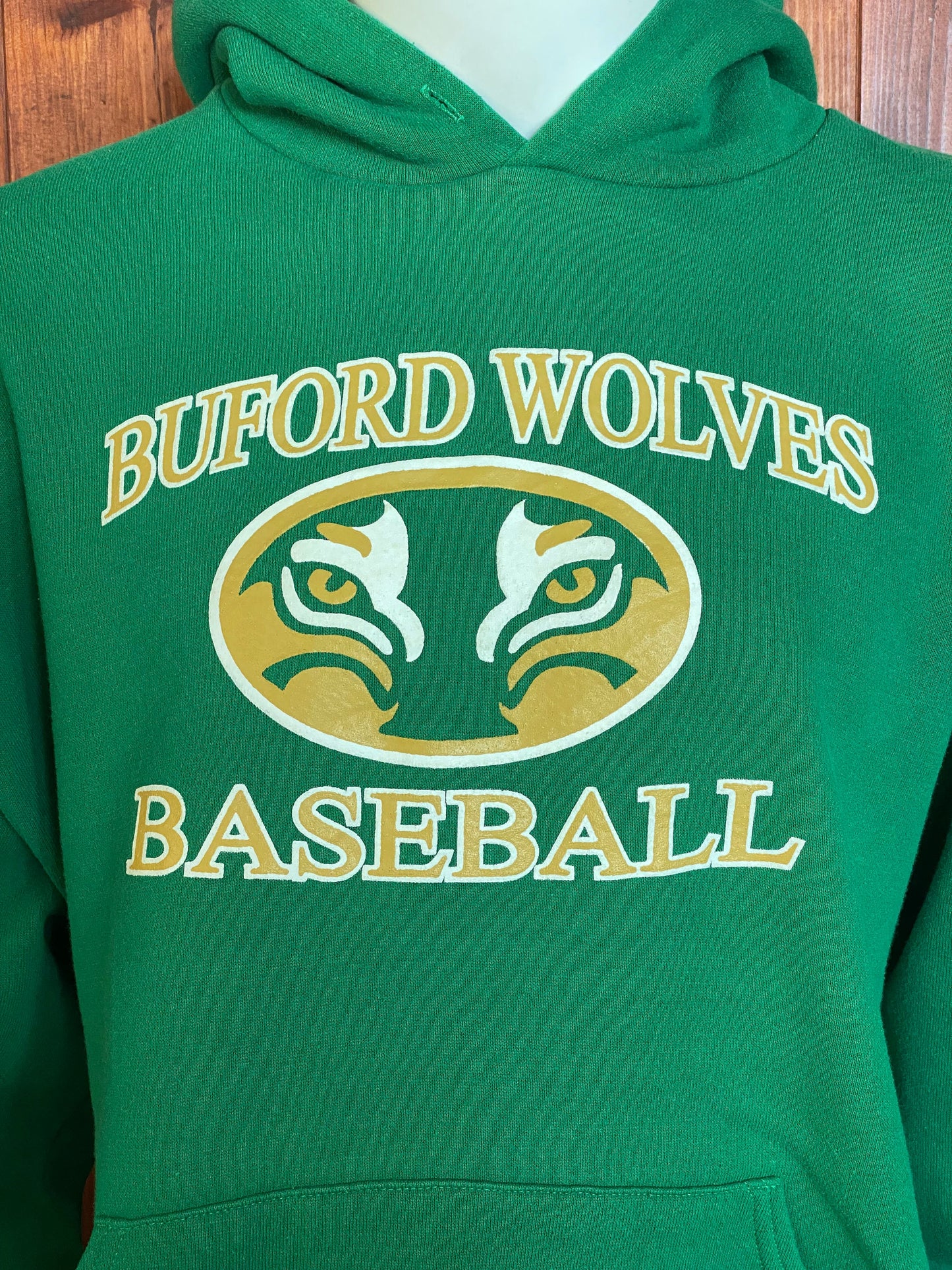 Size L. vintage 90s hooded sweatshirt made by Russell Athletic