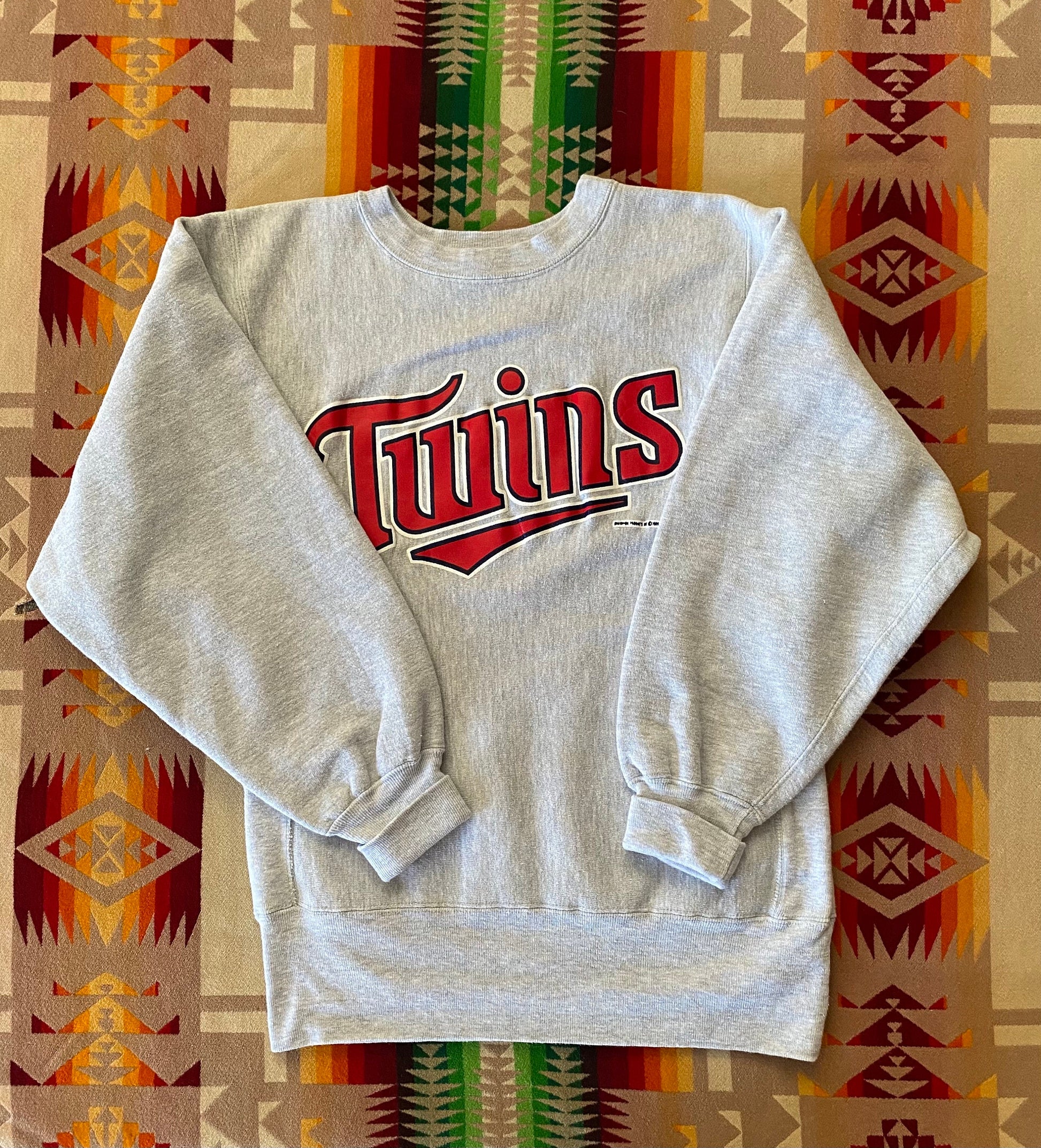 Vintage 90s Twins Reverse Weave Champion Sweatshirt - Size M | Made in USA