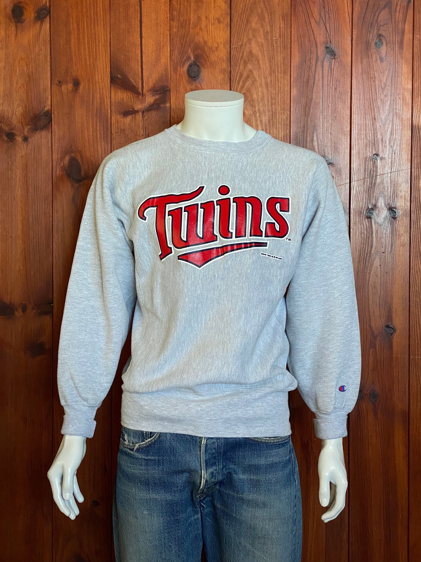 Vintage 90s Twins Reverse Weave Champion Sweatshirt - Size M | Made in USA