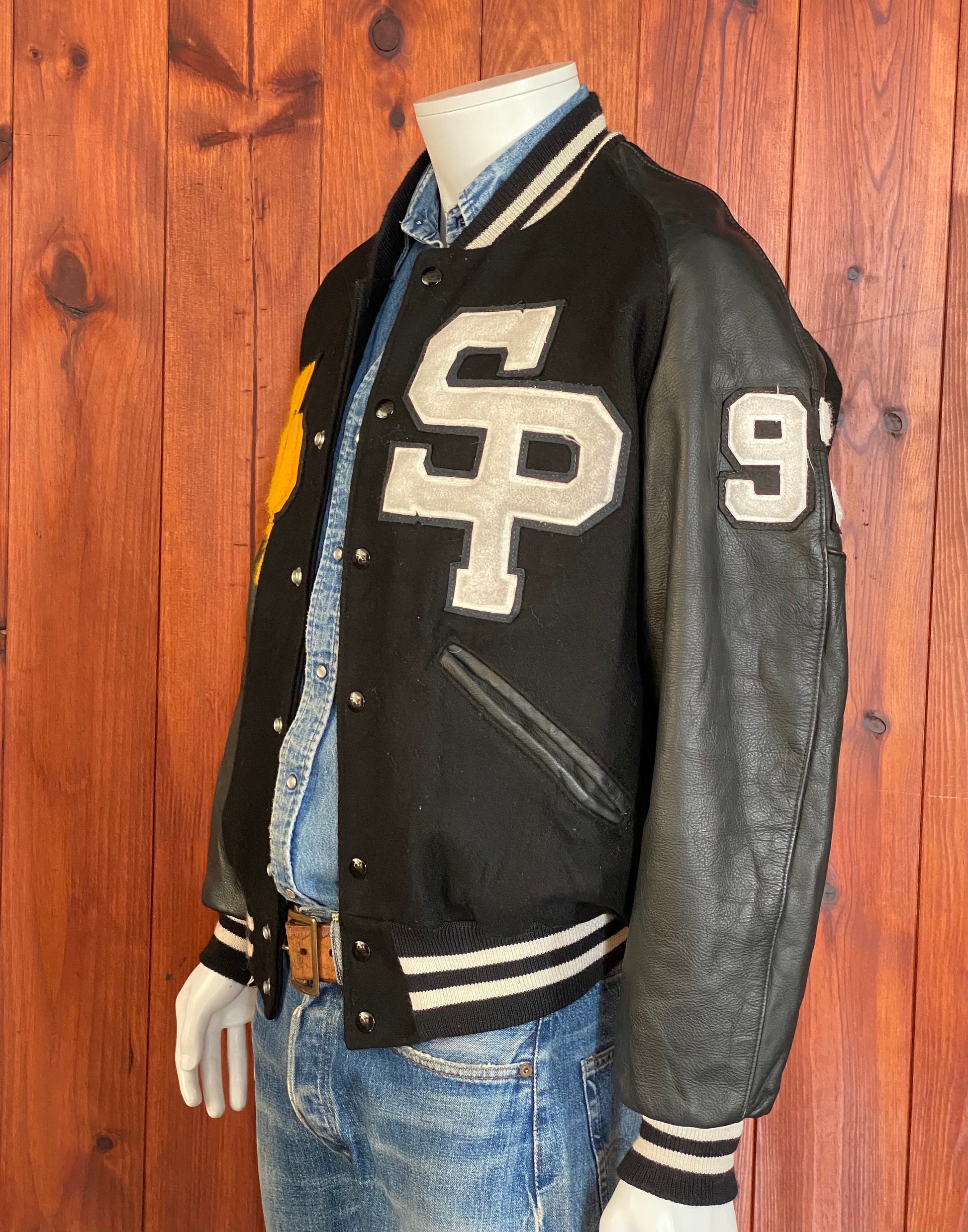 Vintage 90s DelonG Letterman Varsity Jacket - Size M | Made in USA | USA Vintage BCN