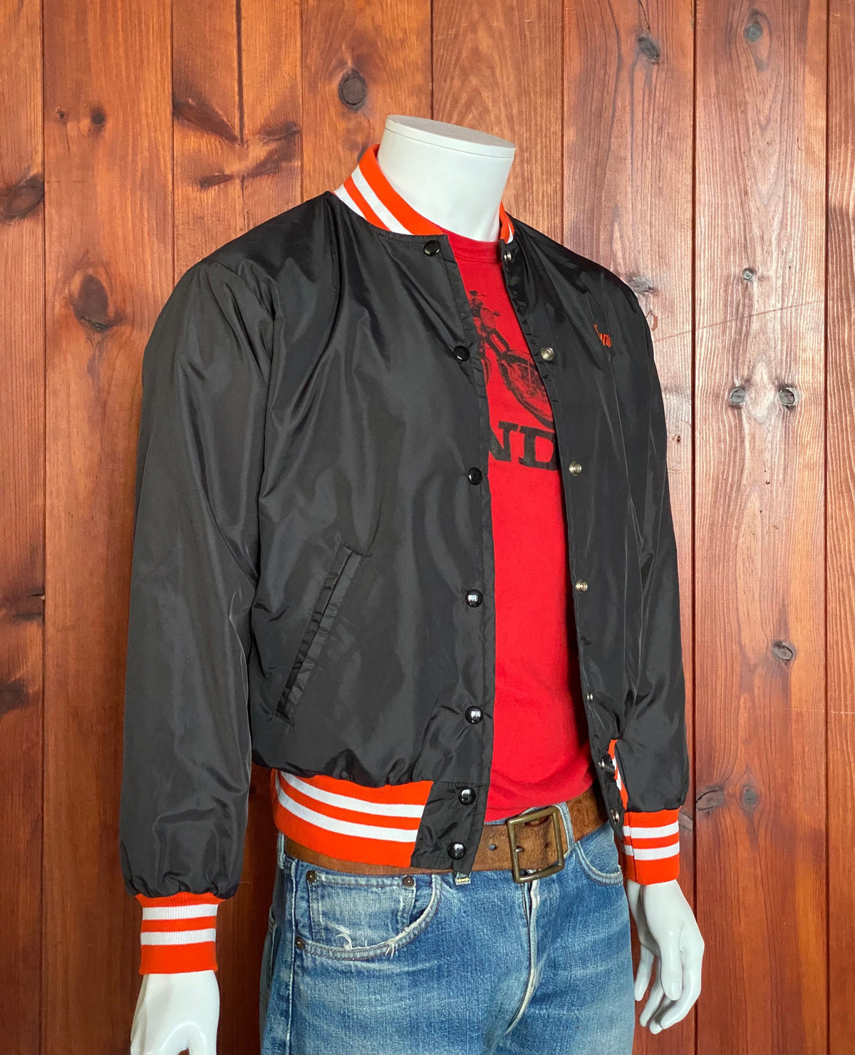 Size S. Made In USA Vintage Nylon Baseball jacket-AJ357 Studio