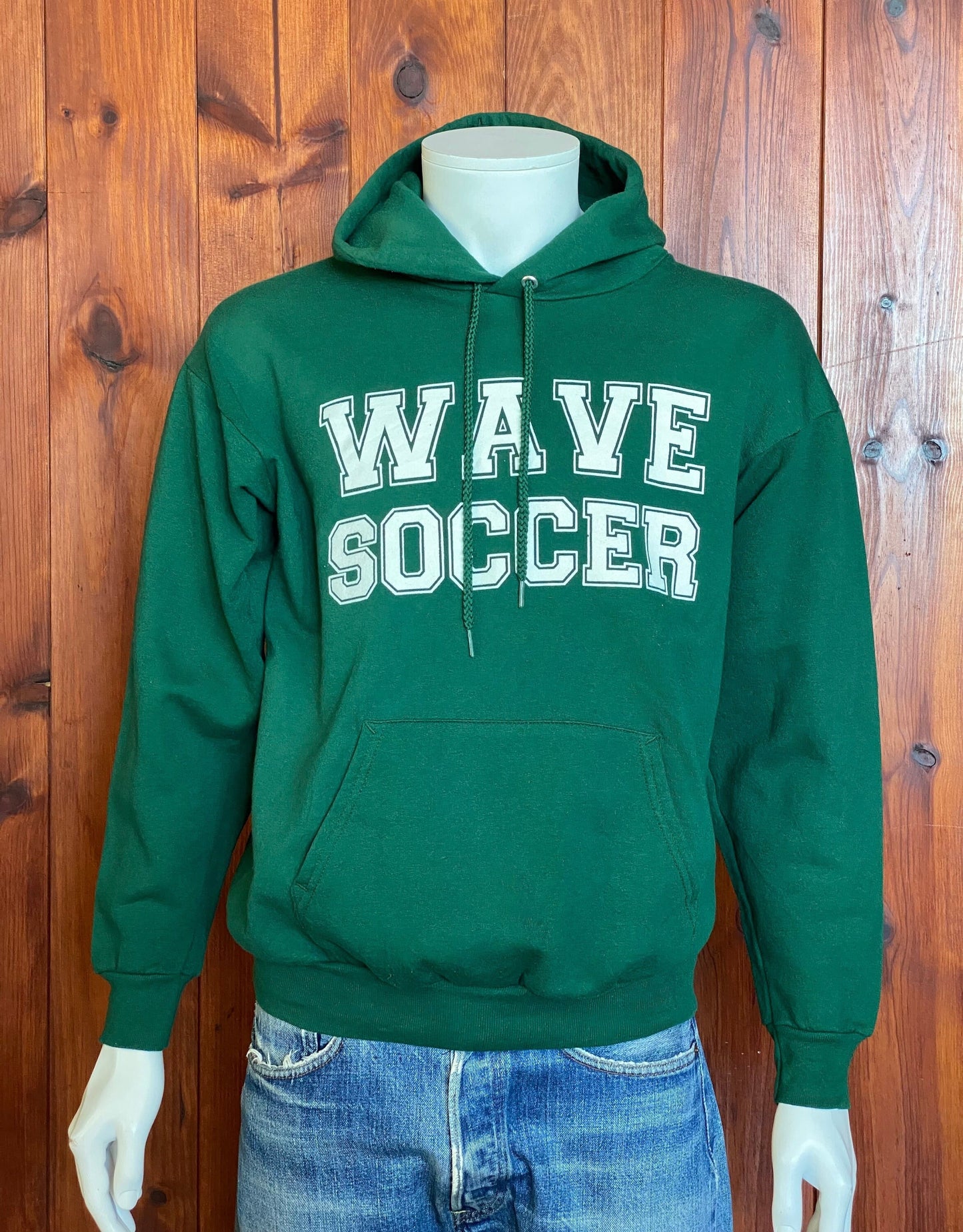 Wave soccer vintage 90s hooded sweatshirt made by Hanes size: M