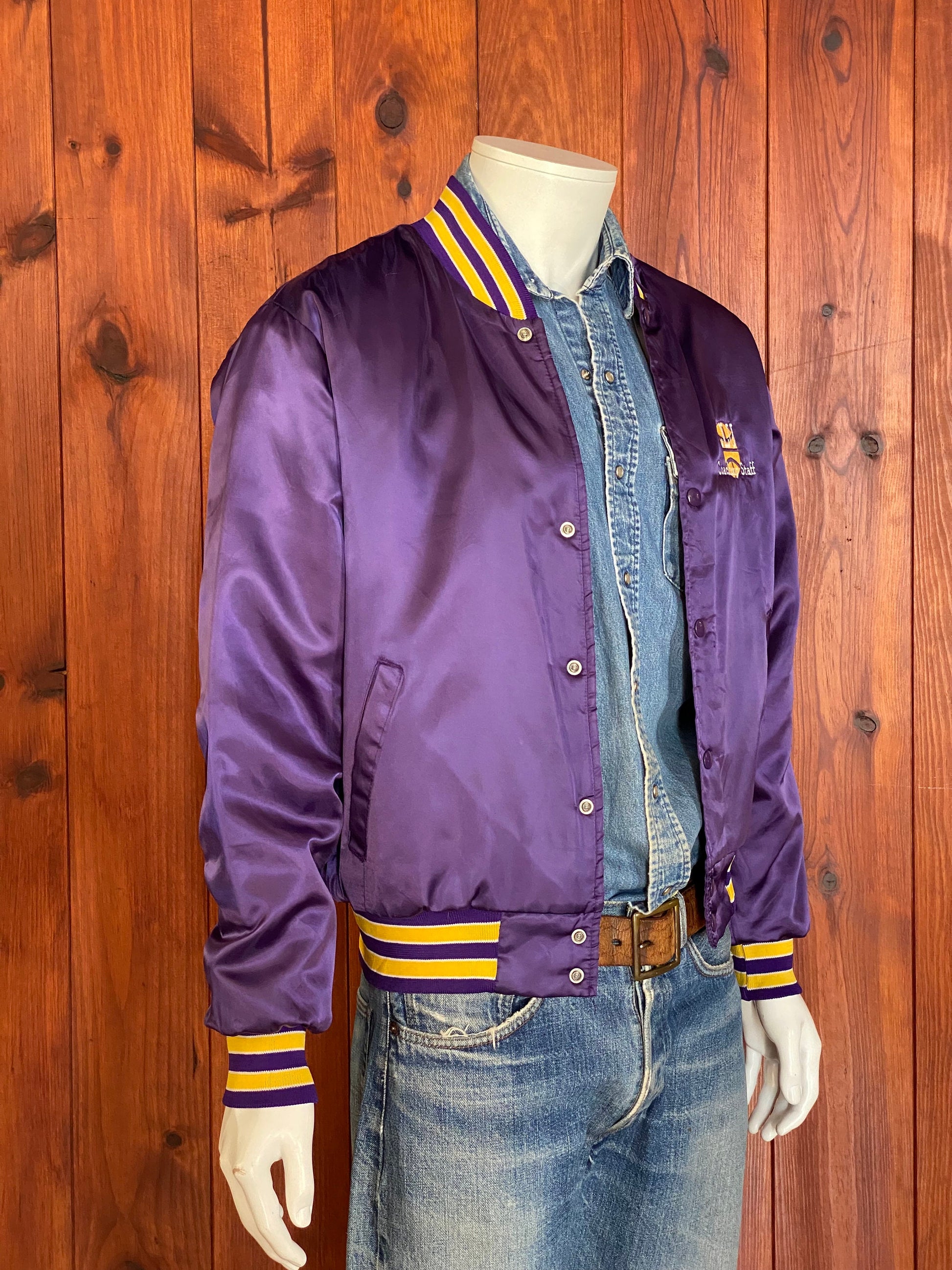Vintage 80s LLU Basketball Coaching Satin Jacket - Size M | Made in USA | USA Vintage BCN