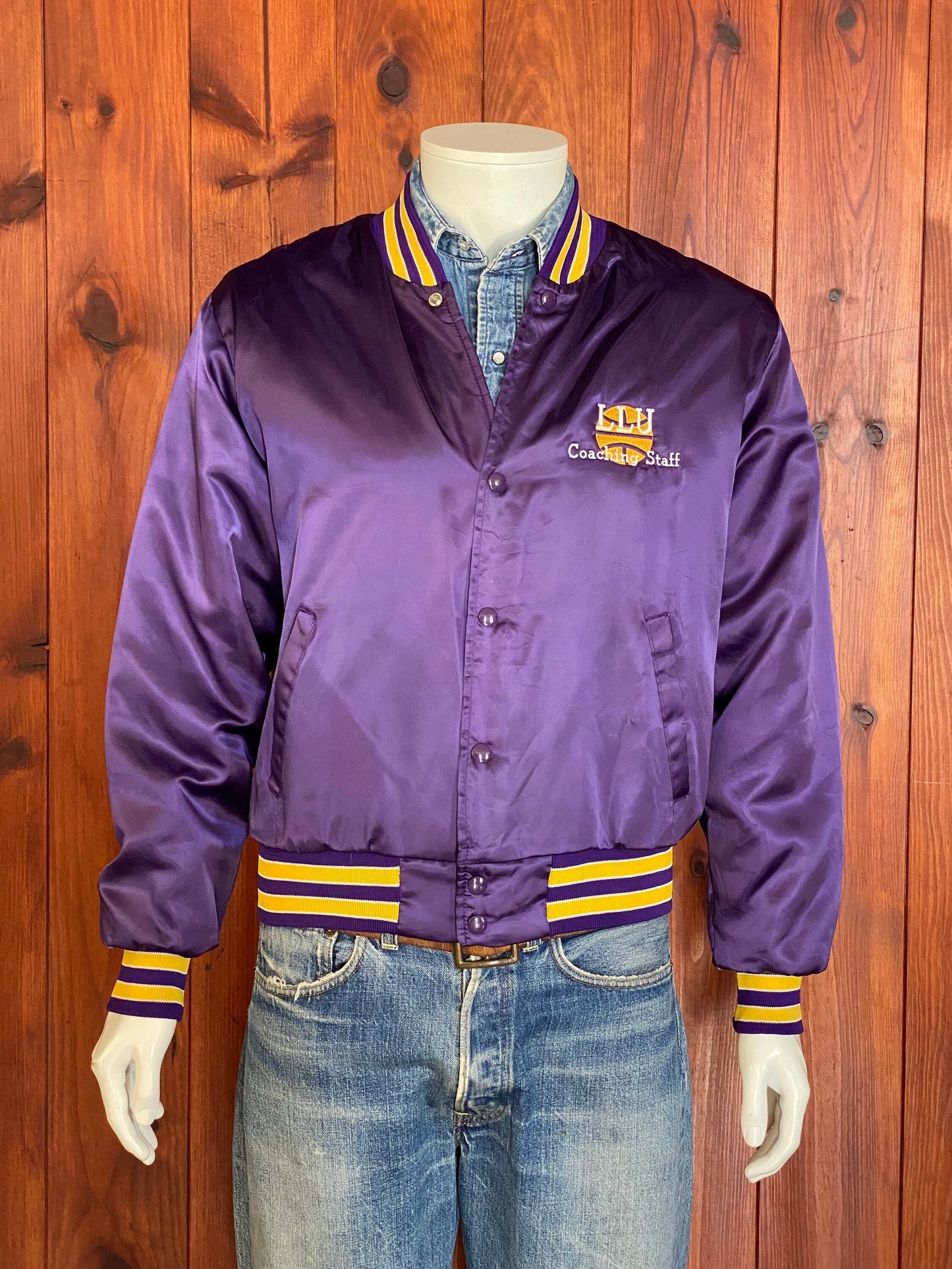 Vintage 80s LLU Basketball Coaching Satin Jacket - Size M | Made in USA | USA Vintage BCN