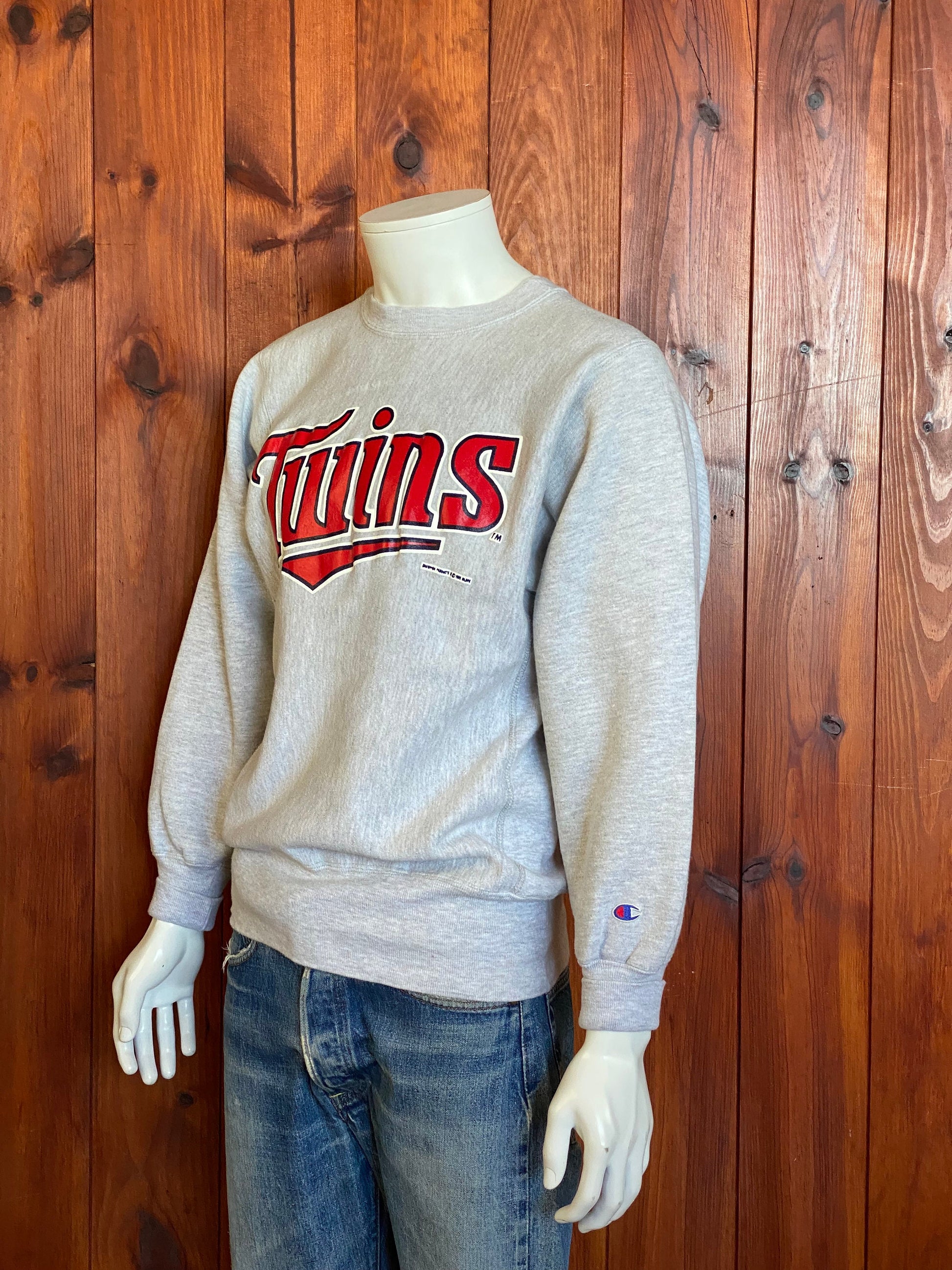 Vintage 90s Twins Reverse Weave Champion Sweatshirt - Size M | Made in USA