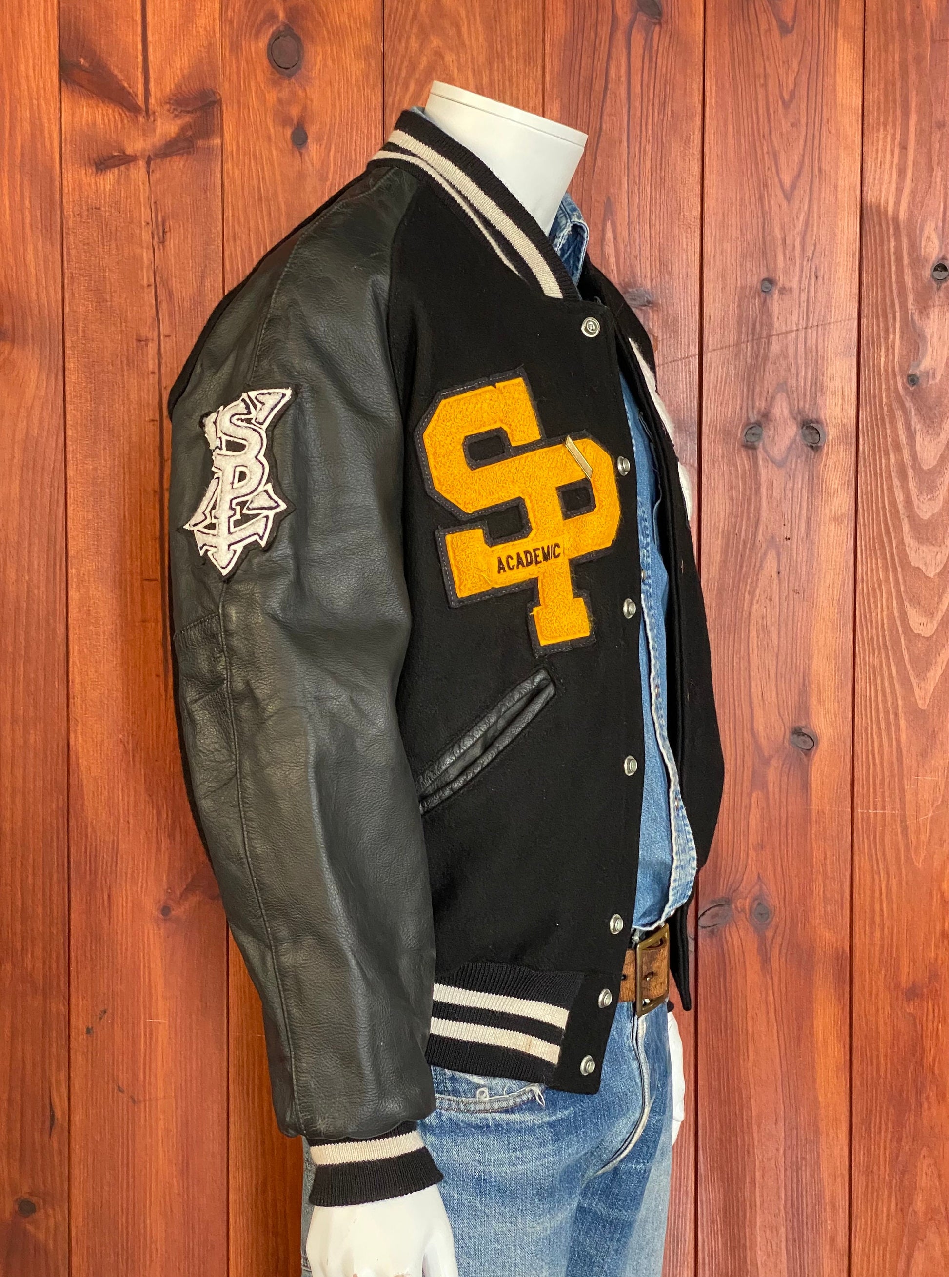 Vintage 90s DelonG Letterman Varsity Jacket - Size M | Made in USA | USA Vintage BCN