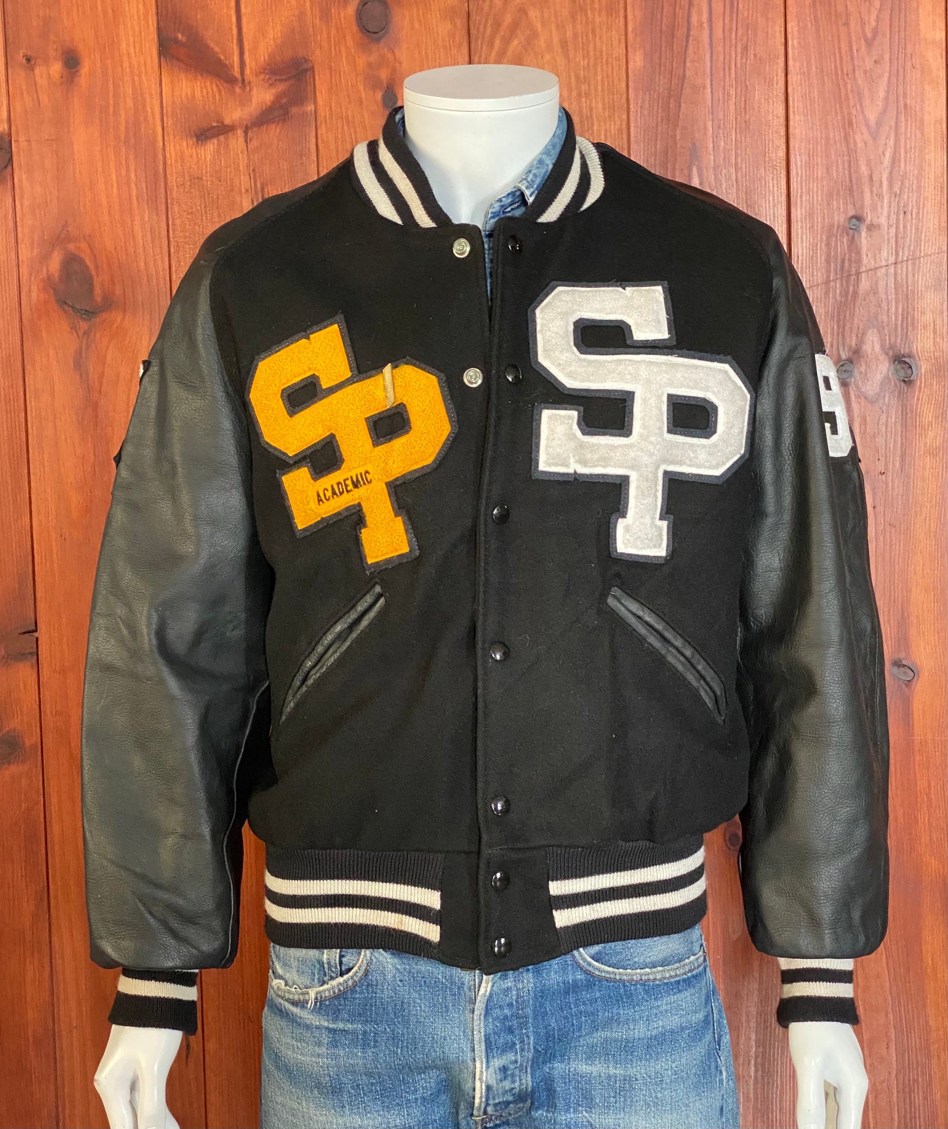 Vintage 90s DelonG Letterman Varsity Jacket - Size M | Made in USA | USA Vintage BCN