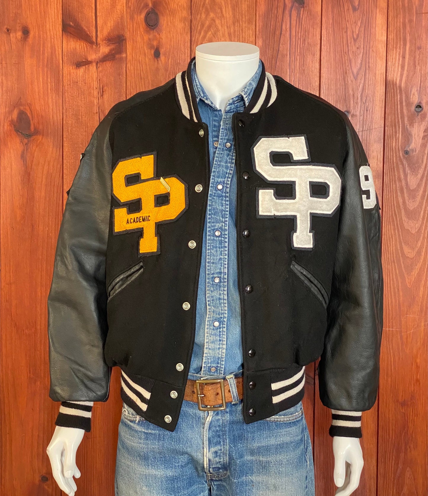 Vintage 90s DelonG Letterman Varsity Jacket - Size M | Made in USA | USA Vintage BCN
