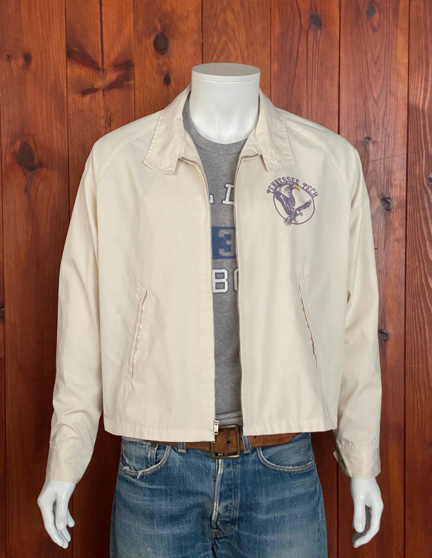 Vintage 70s Tennessee Tech University Champion Cotton Jacket Size Large