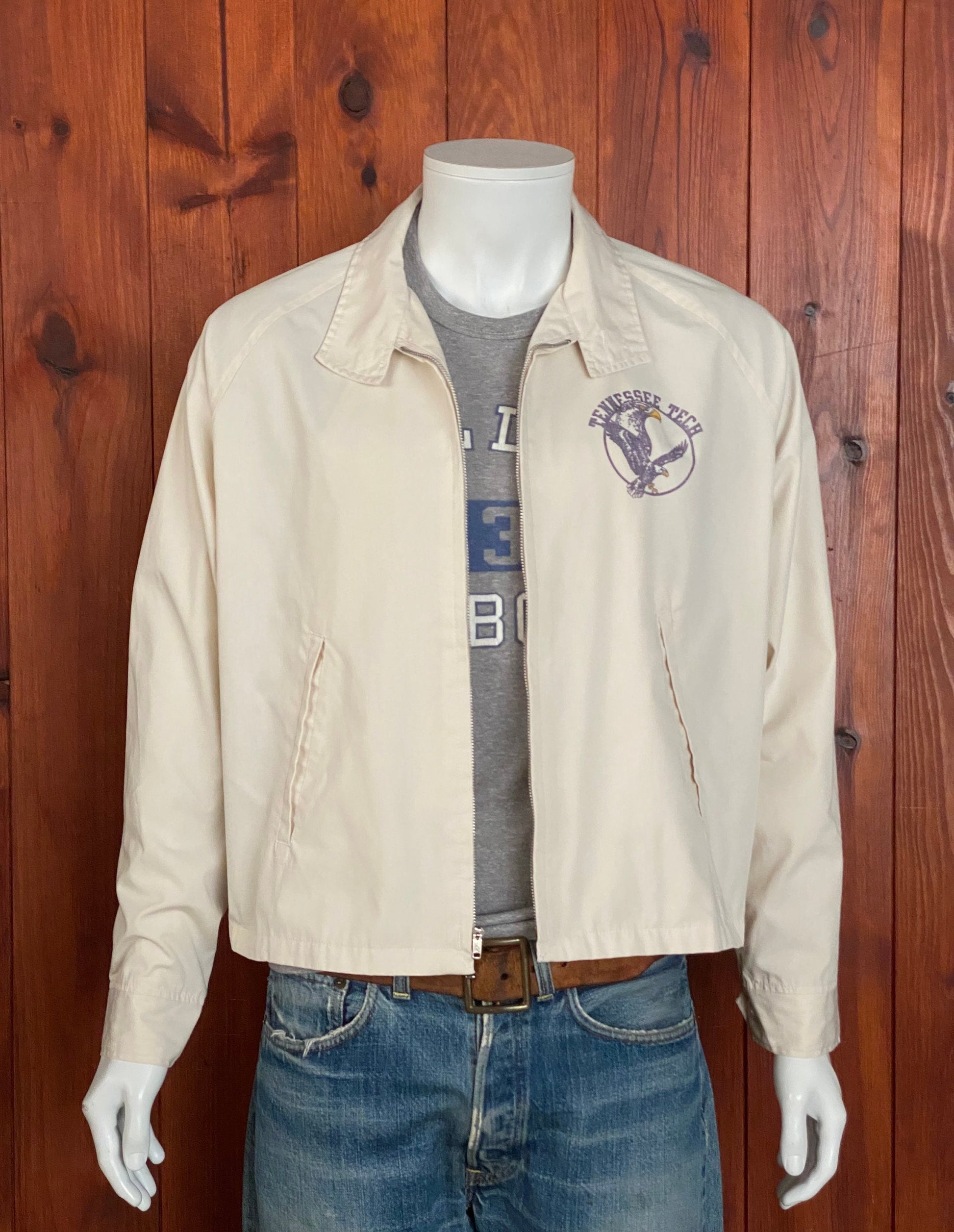 Vintage 70s Tennessee Tech University Champion Cotton Jacket Size Large
