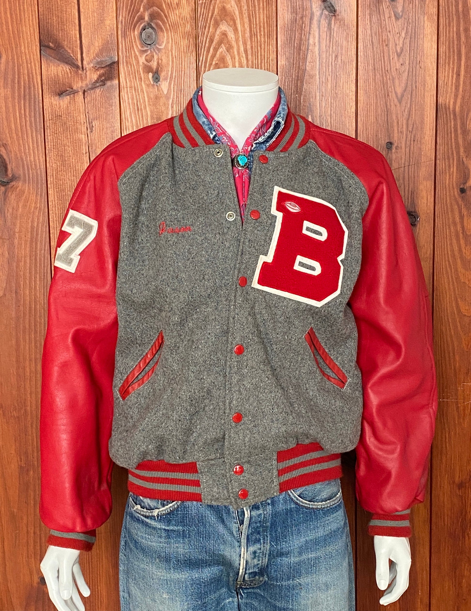 90s Vintage Varsity Jacket - Size 44US (Large), Authentic & Made in USA