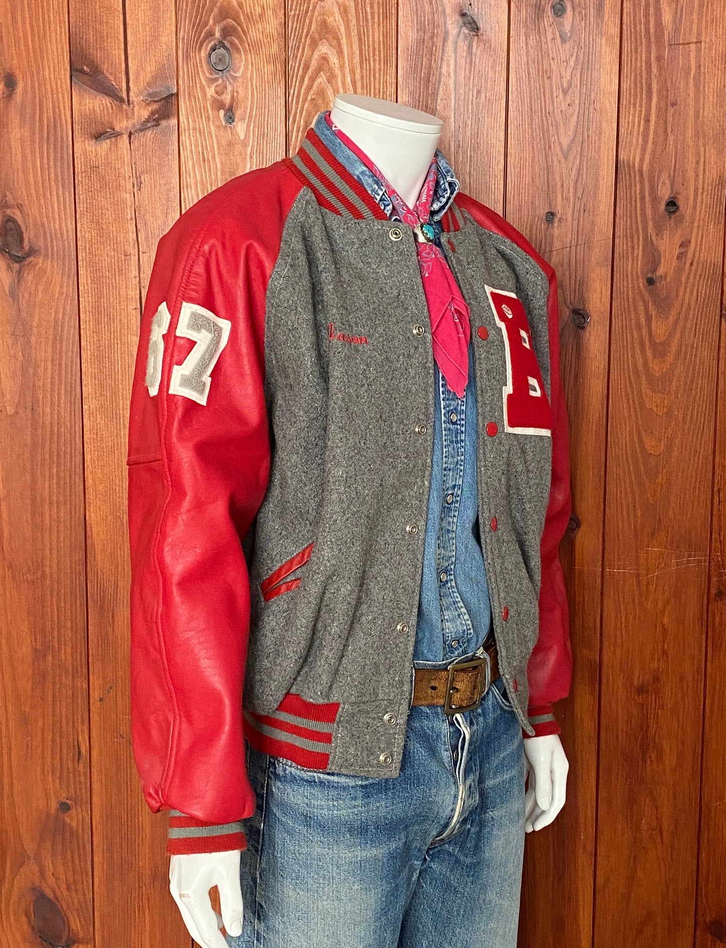 90s Vintage Varsity Jacket - Size 44US (Large), Authentic & Made in USA