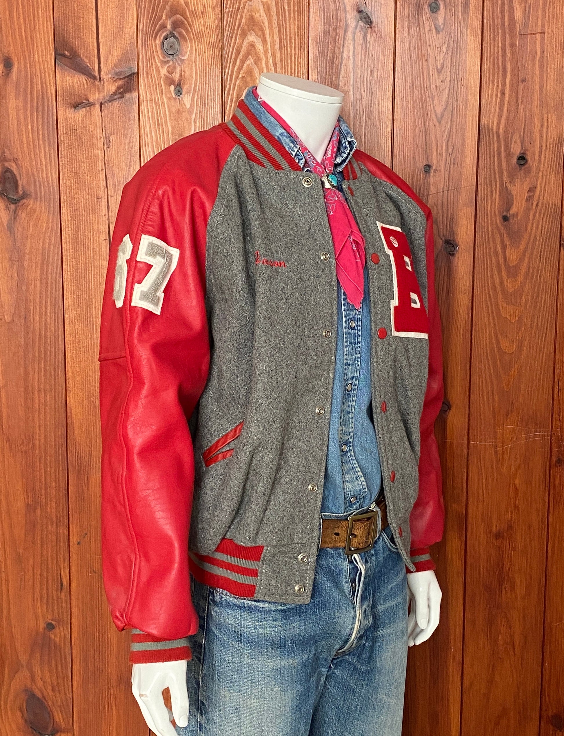 90s Vintage Varsity Jacket - Size 44US (Large), Authentic & Made in USA