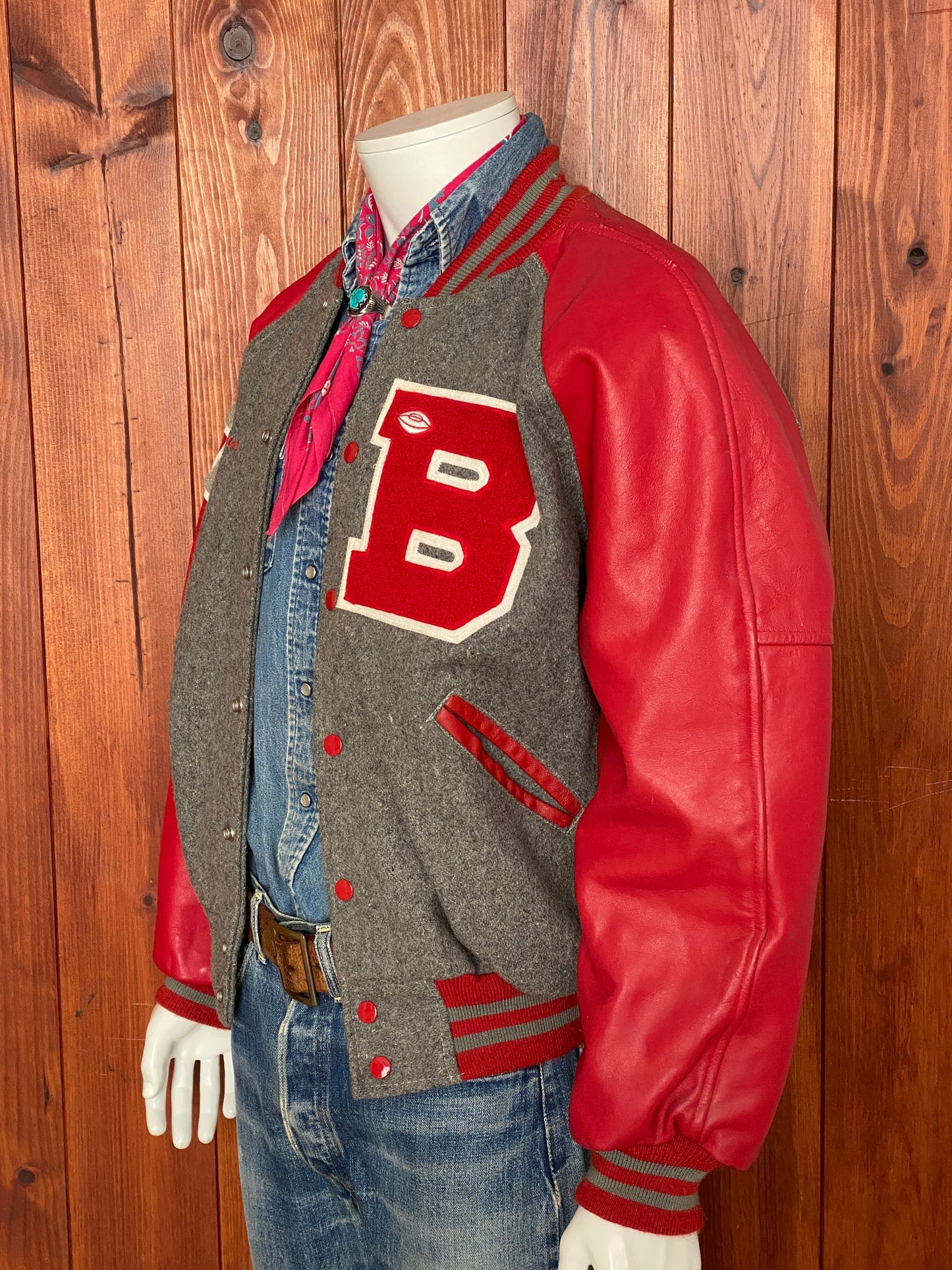 90s Vintage Varsity Jacket - Size 44US (Large), Authentic & Made in USA