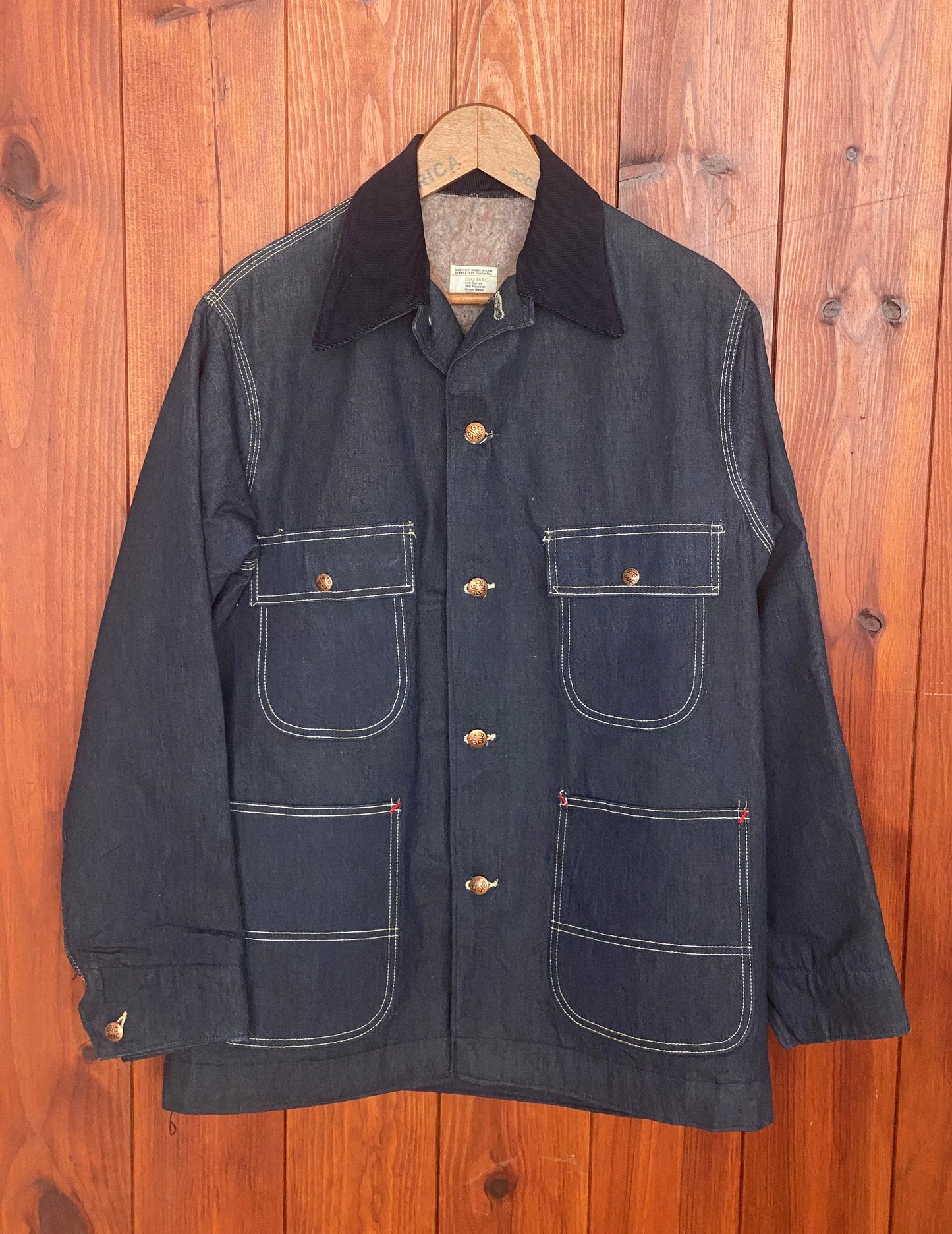 Vintage Big Mac lined denim chore/barn lined coat jacket, size medium - Classic style and durable comfort for your wardrobe.