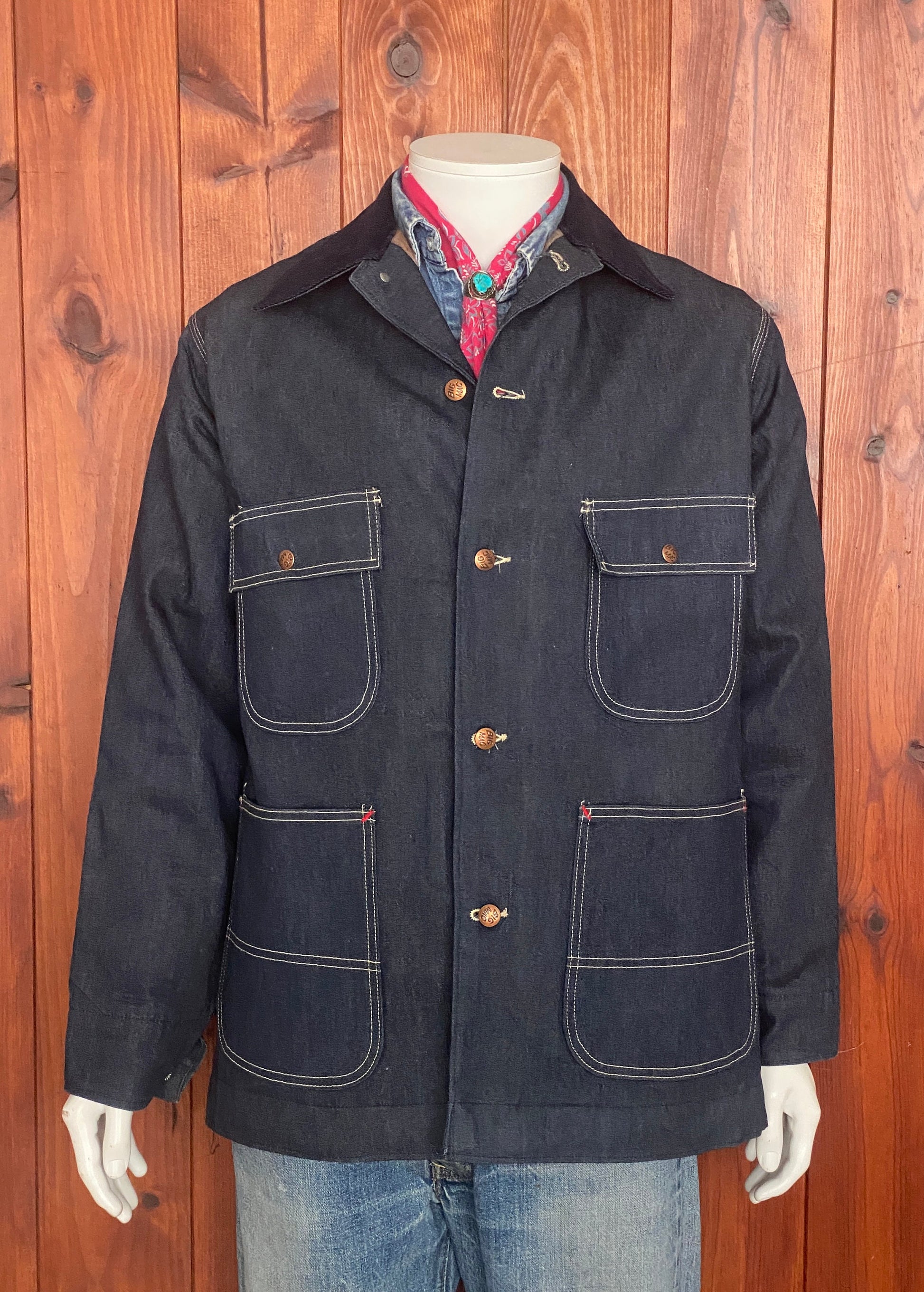 Vintage Big Mac lined denim chore/barn lined coat jacket, size medium - Classic style and durable comfort for your wardrobe.