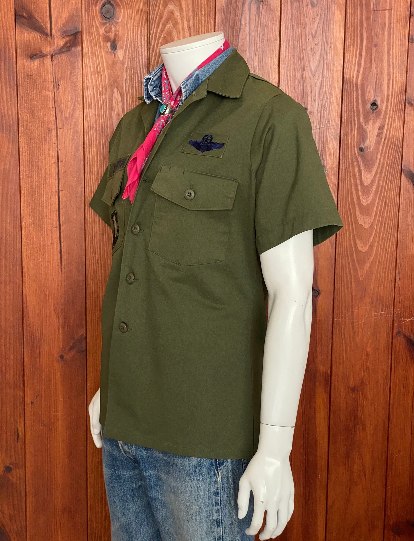 Size M. Original vintage military 80s utility shirt OG 507  Poly/cotton