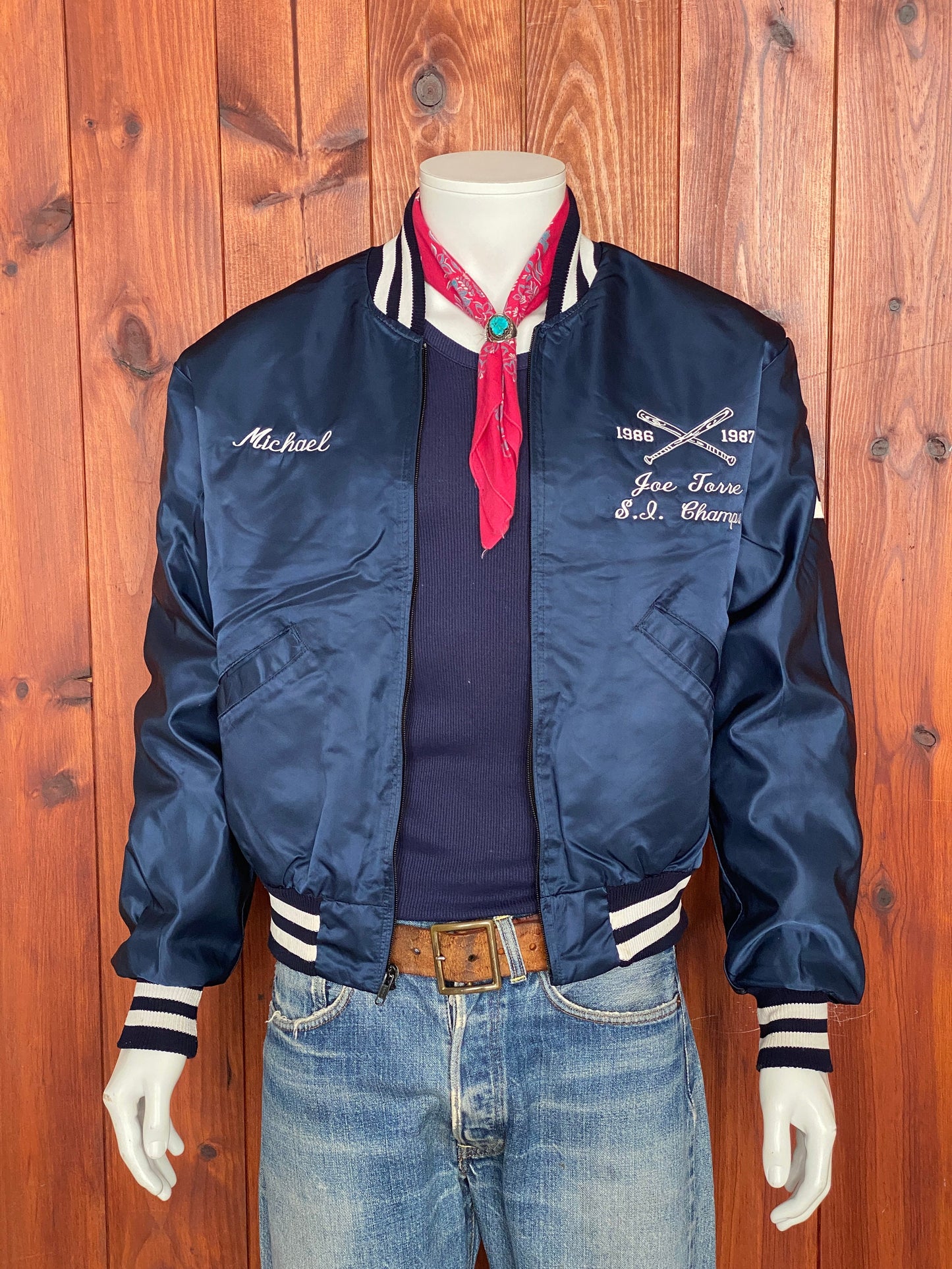 Vintage 1987 Baseball Satin Jacket - Size L | Made in USA Authenticity