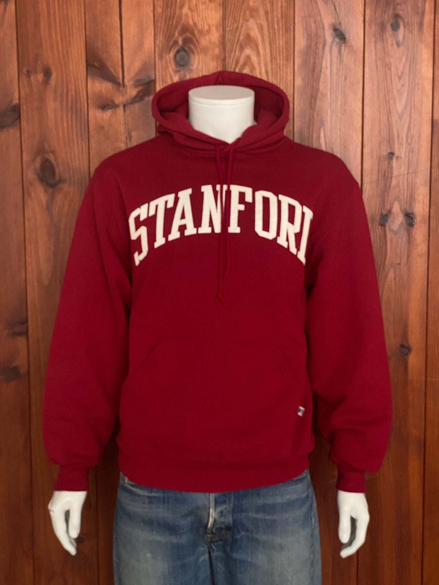 Size Med. Made In USA Stanford vintage hooded sweatshirt Made by Russel Athletic