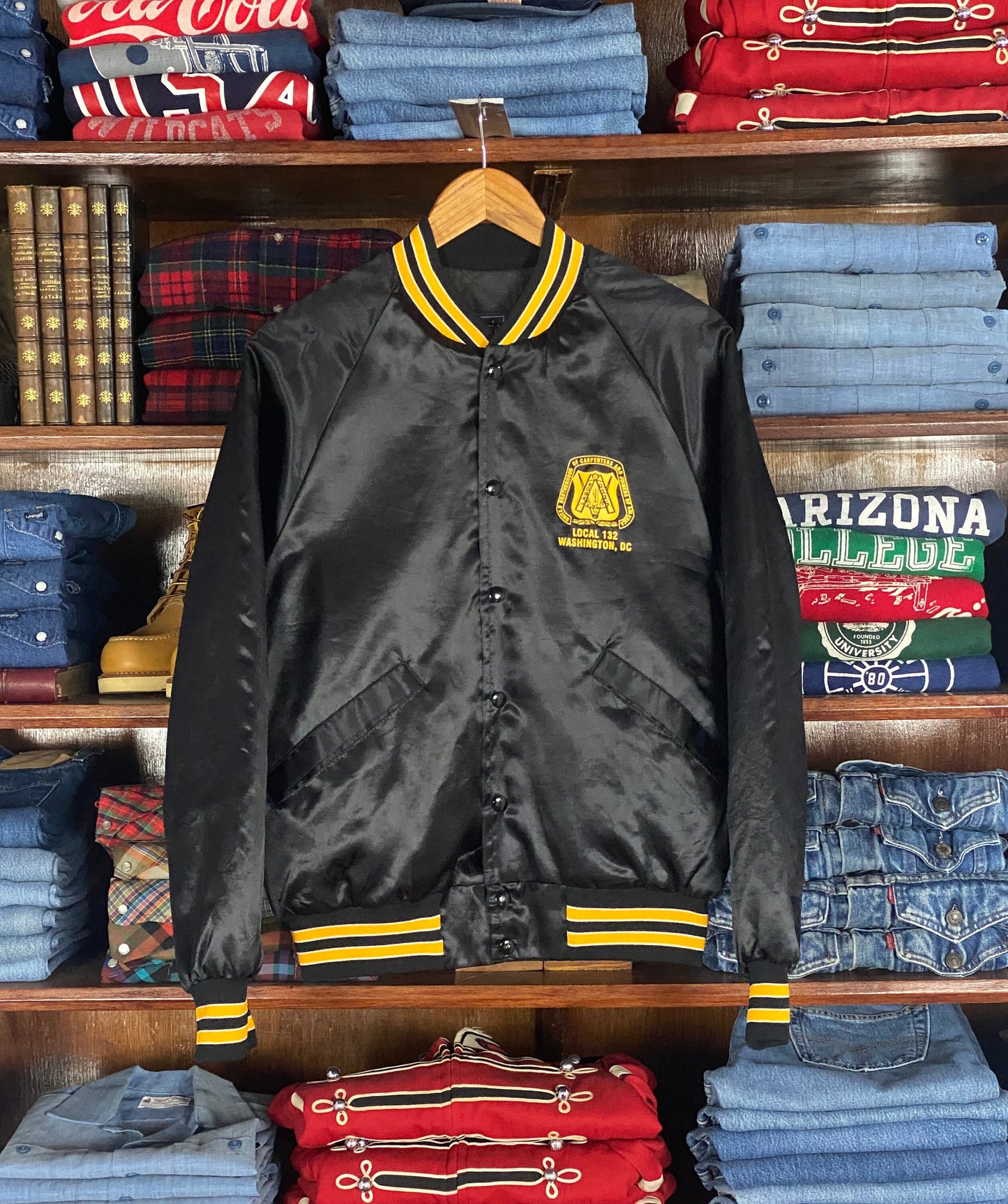 Size M. Vintage 80s Brotherhood  Satin jacket Made In USA