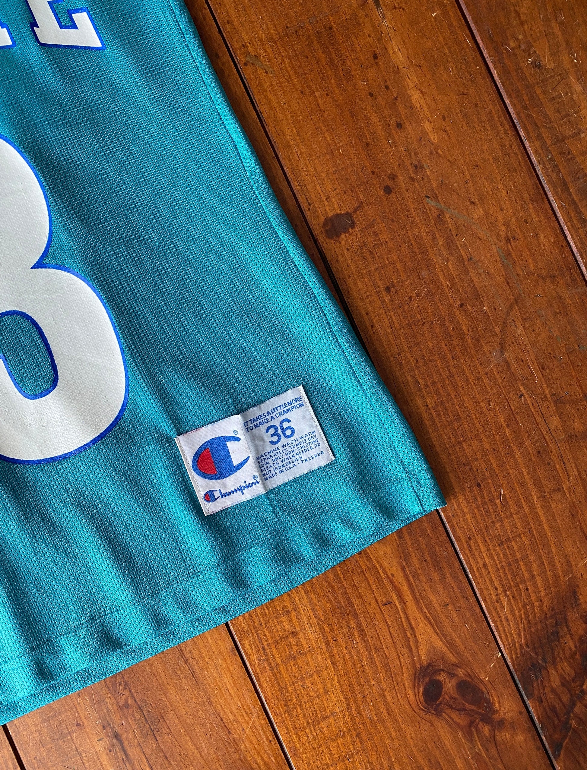 Vintage 90s NBA Champion Mourning #33 Jersey Charlotte Hornets - Size 36, Made in USA