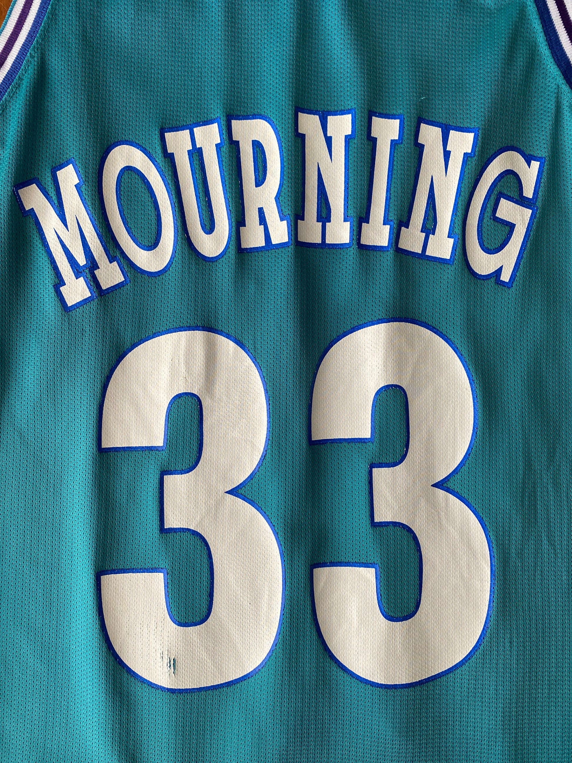 Vintage 90s NBA Champion Mourning #33 Jersey Charlotte Hornets - Size 36, Made in USA