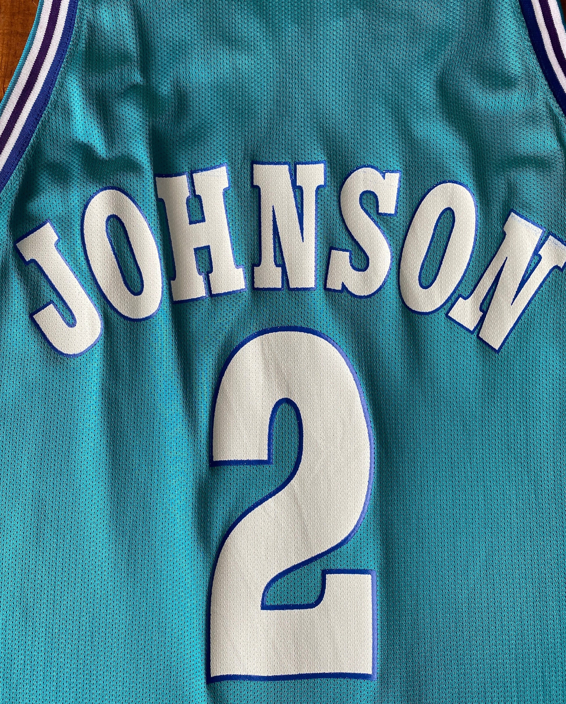 Authentic NBA Jersey - #2 Johnson Charlotte Hornets - Size 40, Made in USA by Champion