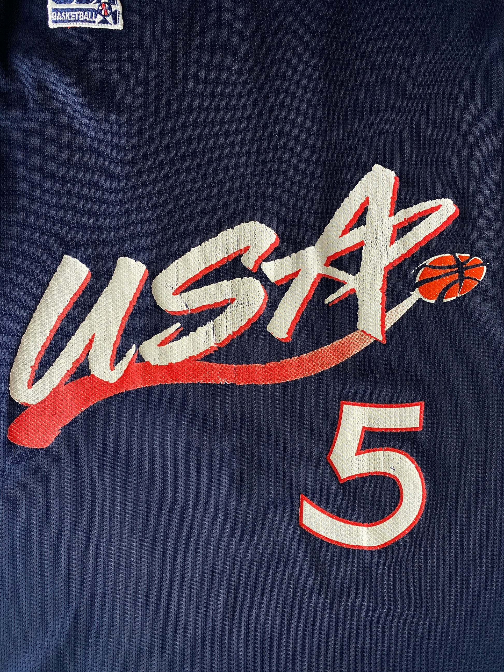 Champion USA Team #5 Hill Jersey, NBA Basketball Jersey, Size 48, Authentic NBA Jersey, Sports Memorabilia, Basketball Apparel