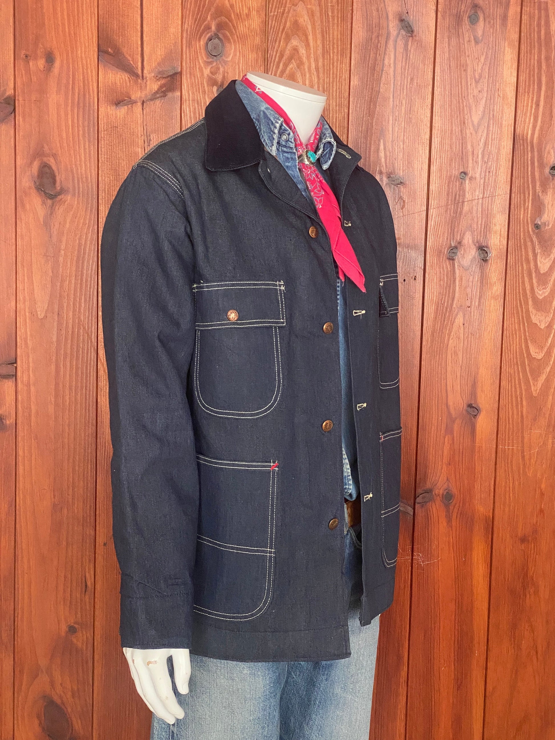 Vintage Big Mac lined denim chore/barn lined coat jacket, size medium - Classic style and durable comfort for your wardrobe.