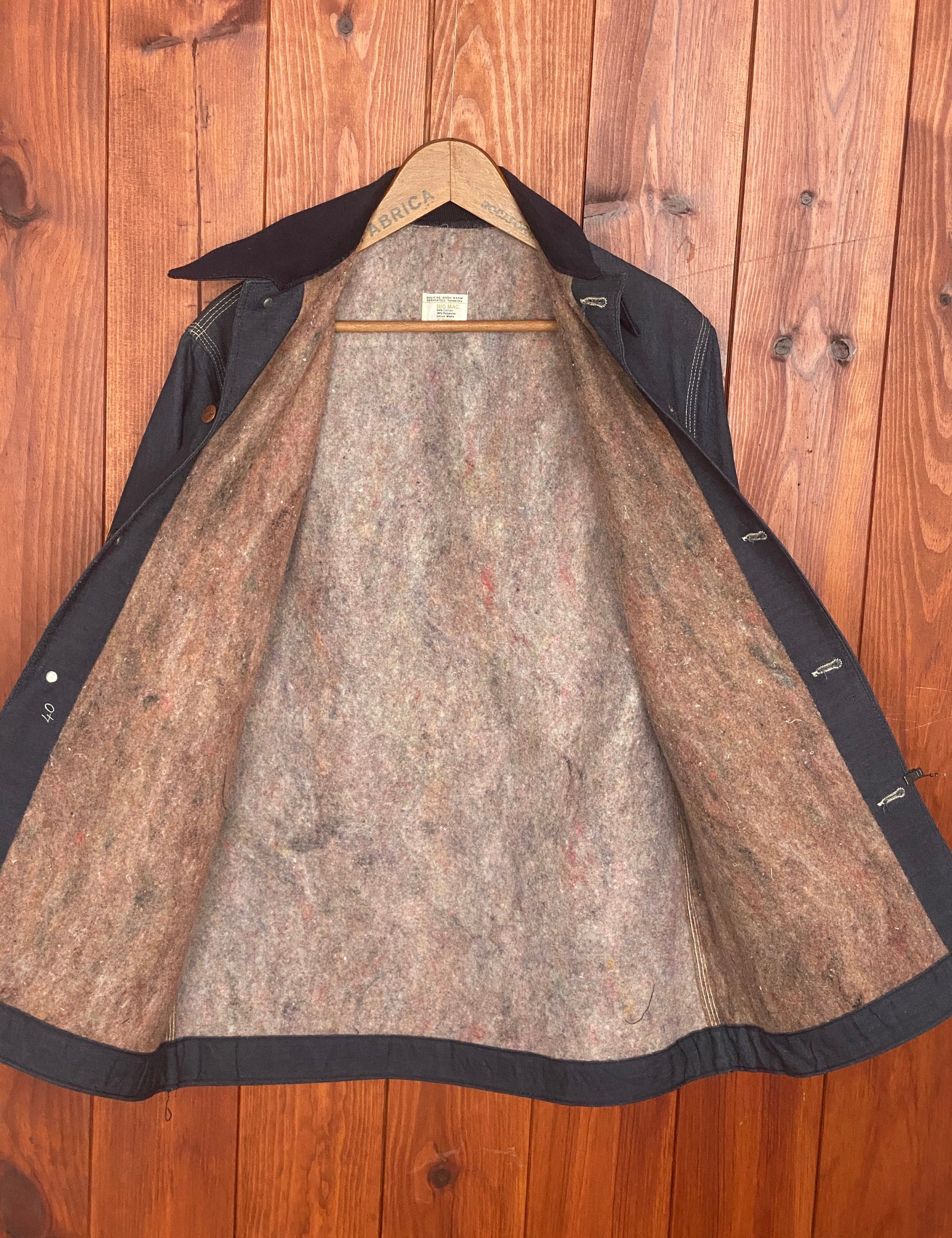 Vintage Big Mac lined denim chore/barn lined coat jacket, size medium - Classic style and durable comfort for your wardrobe.