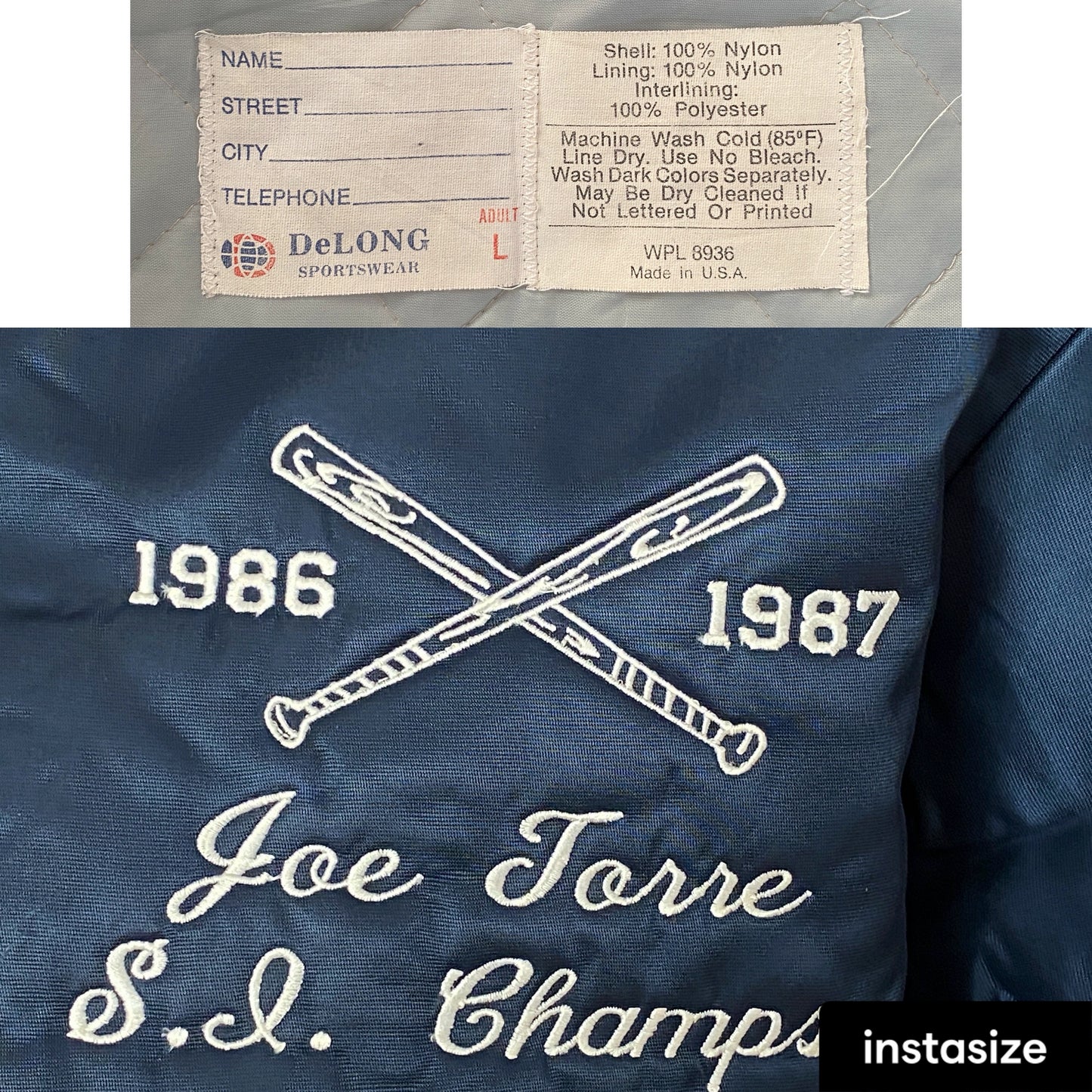 Vintage 1987 Baseball Satin Jacket - Size L | Made in USA Authenticity