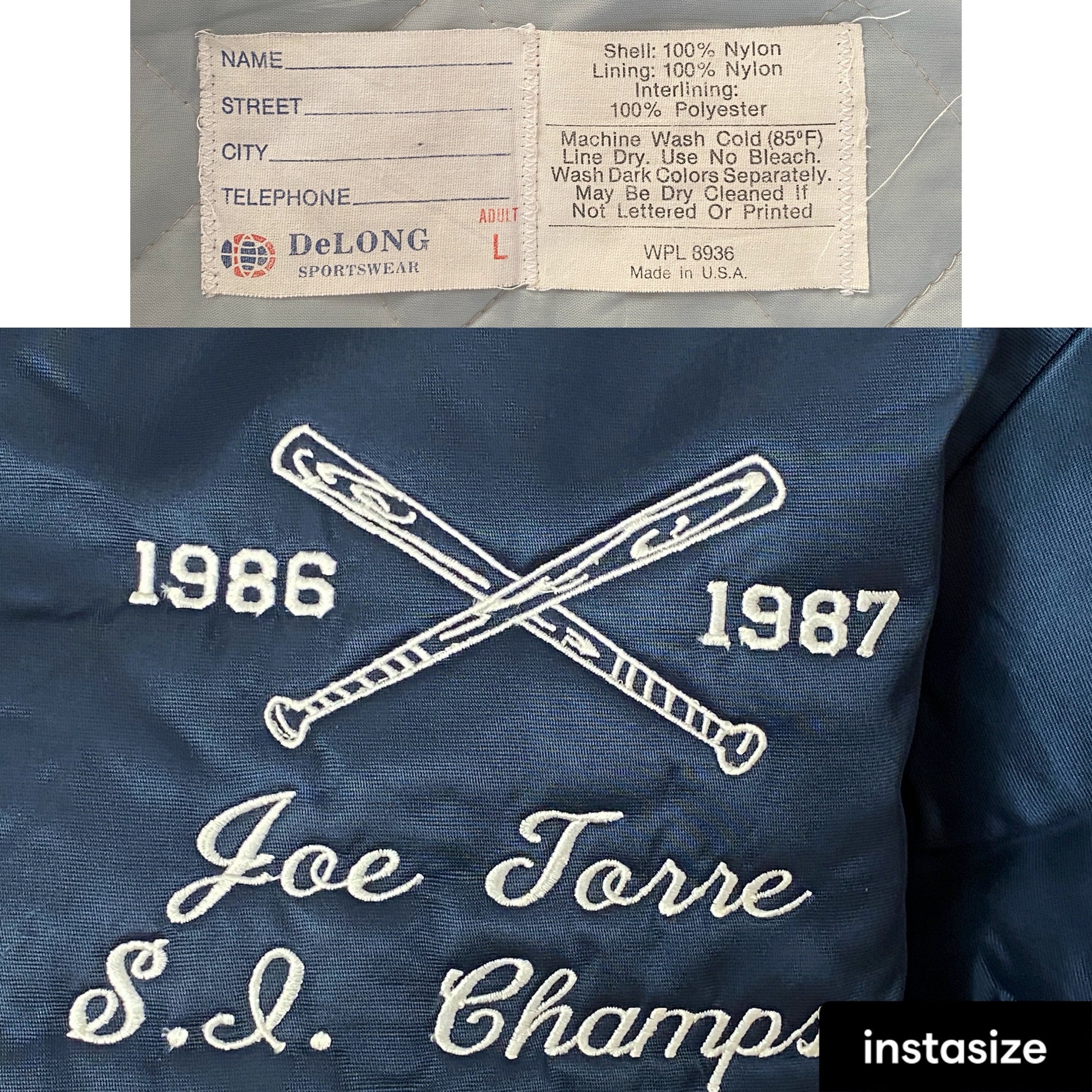 Vintage 1987 Baseball Satin Jacket - Size L | Made in USA Authenticity