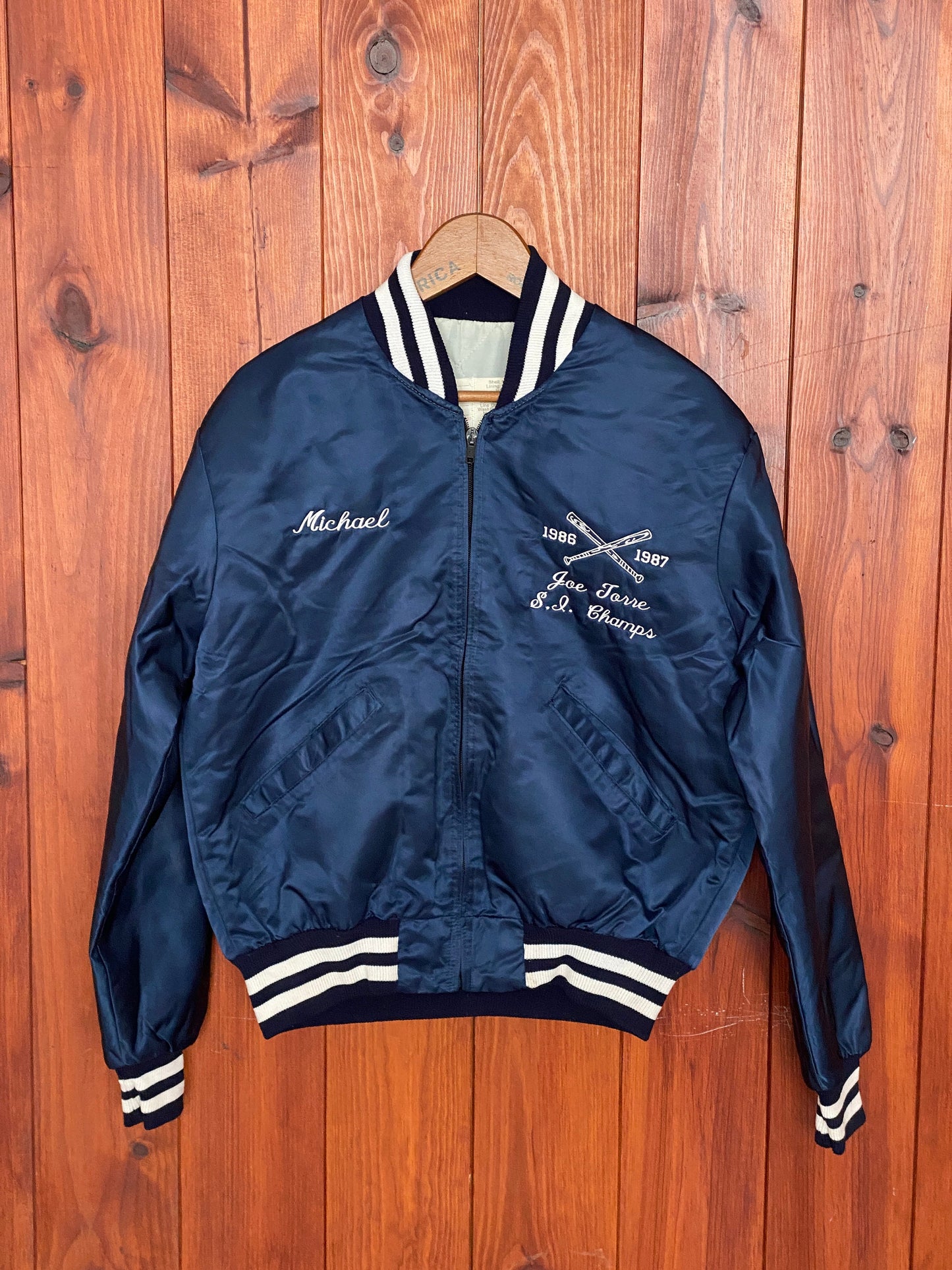 Vintage 1987 Baseball Satin Jacket - Size L | Made in USA Authenticity