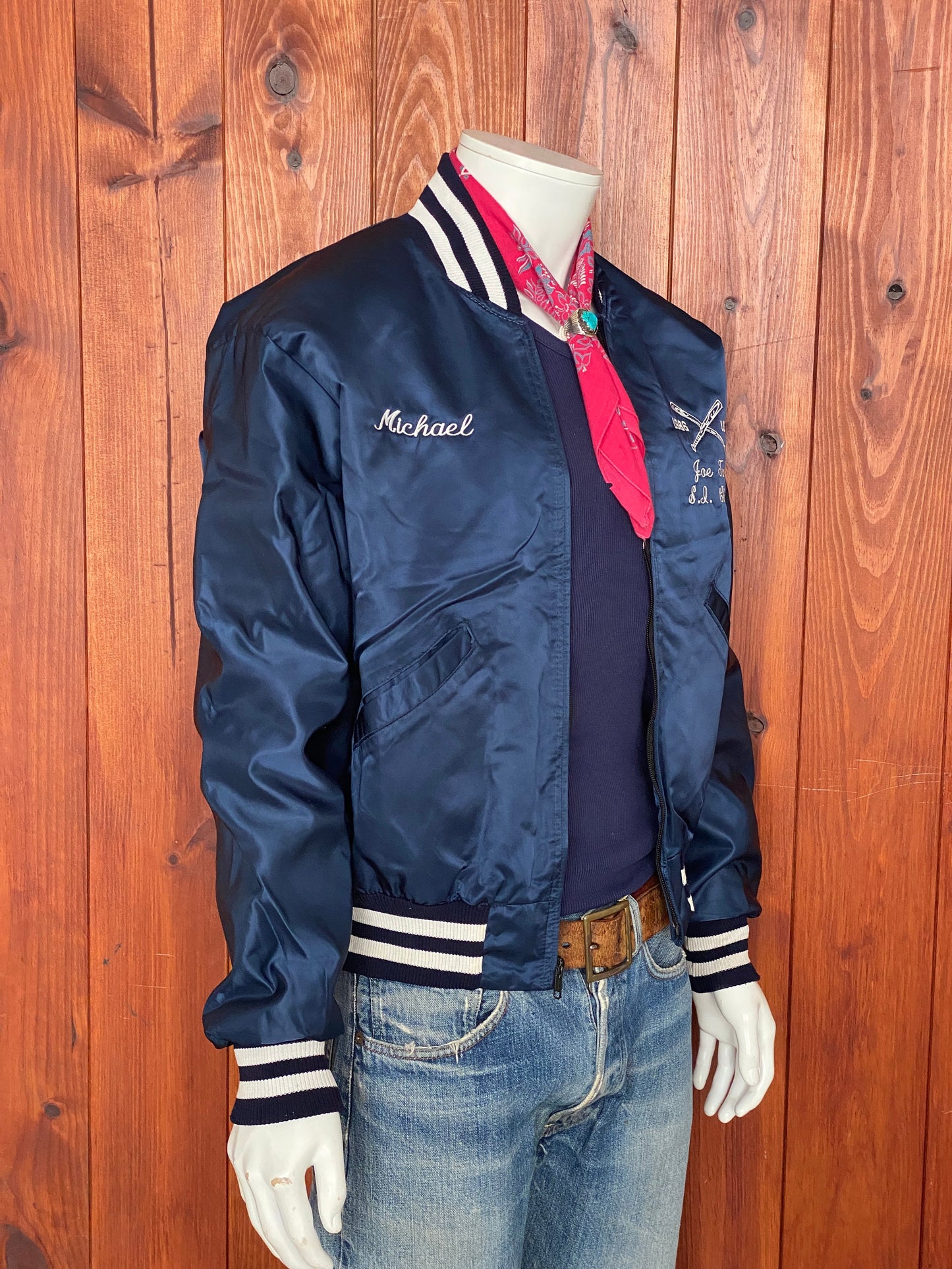 Vintage 1987 Baseball Satin Jacket - Size L | Made in USA Authenticity