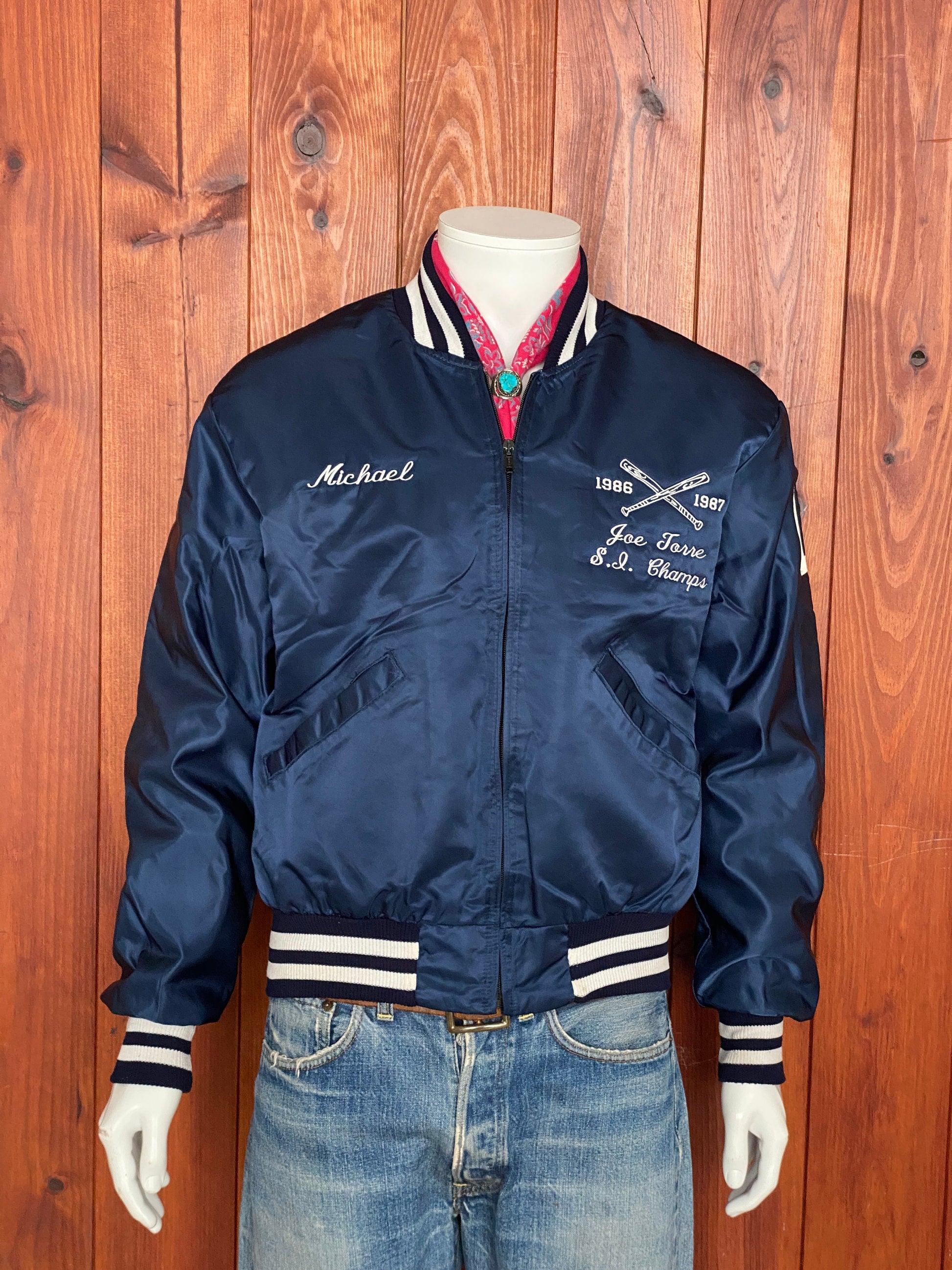 Vintage 1987 Baseball Satin Jacket - Size L | Made in USA Authenticity