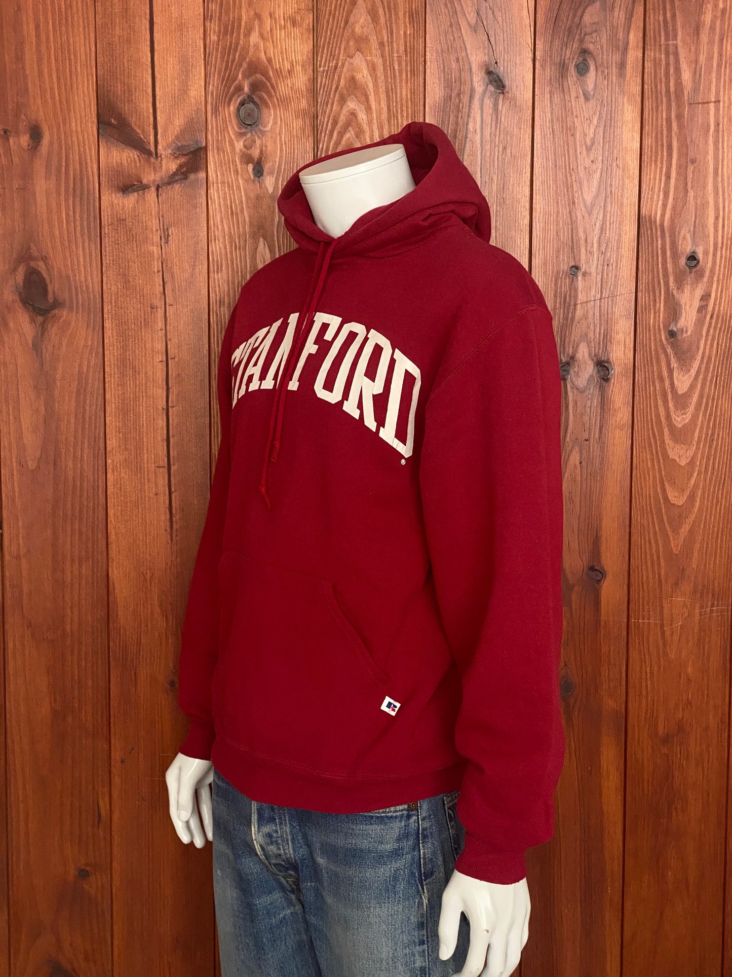 Size Med. Made In USA Stanford vintage hooded sweatshirt Made by Russel Athletic