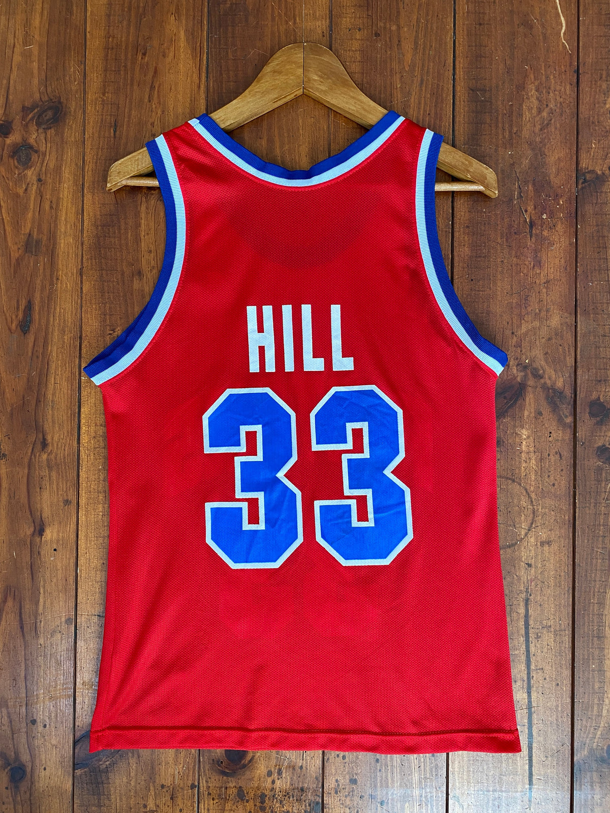 Piston 90s Vintage NBA Jersey #33 Hill - Size 36, Made in USA by Champion-AJ357 Studio